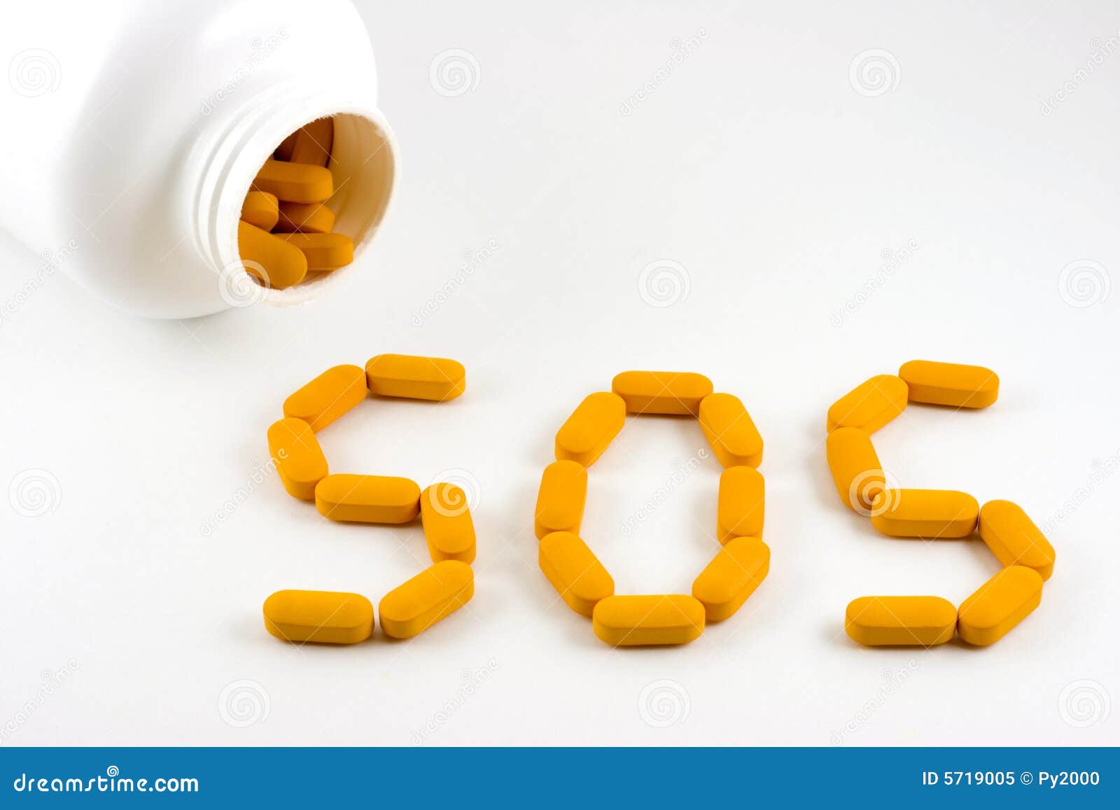 pills forming word sos