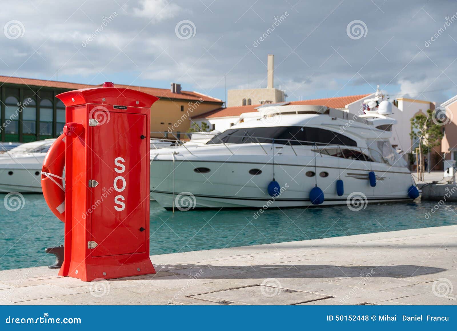 SOS , Safeguards at Harbour Stock Photo Image of emergency, coast
