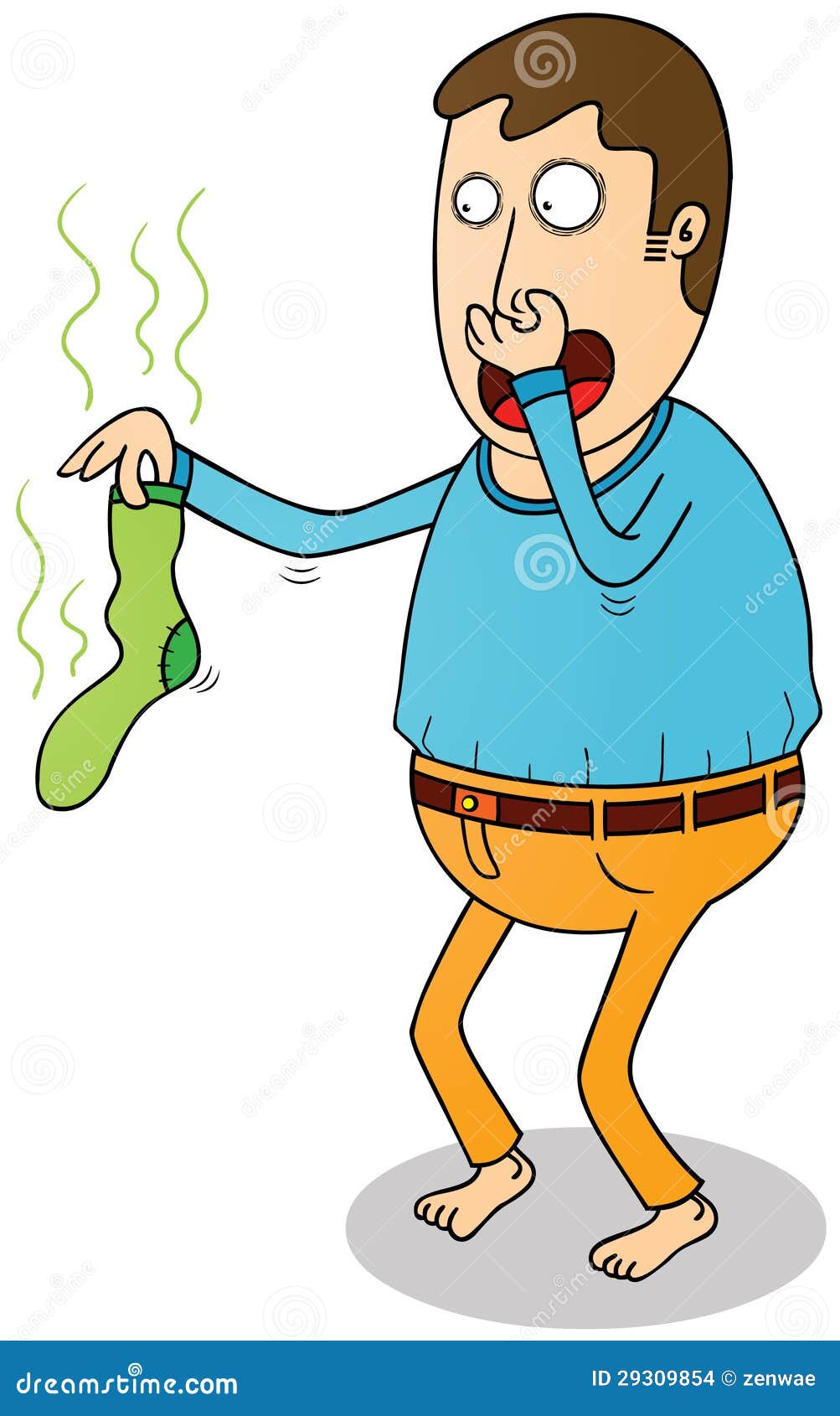 Sostener Un Calcetín Apestoso Ilustración del Vector - Ilustración de  disgusto, historieta: 29309854, image size:1003x1690