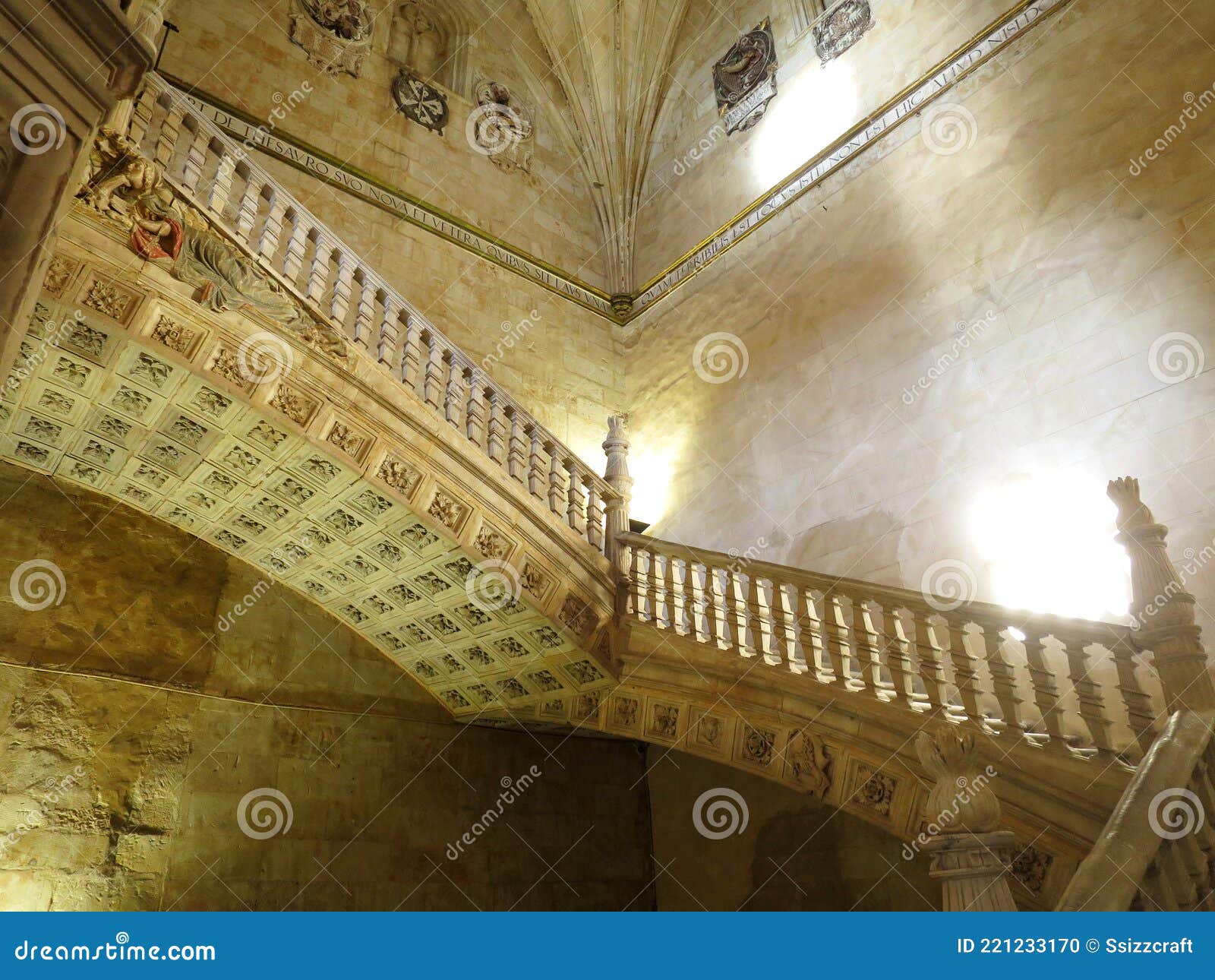 the soto staircase inside the st. stephen's convent (convento de san esteban) in salamanca, spain