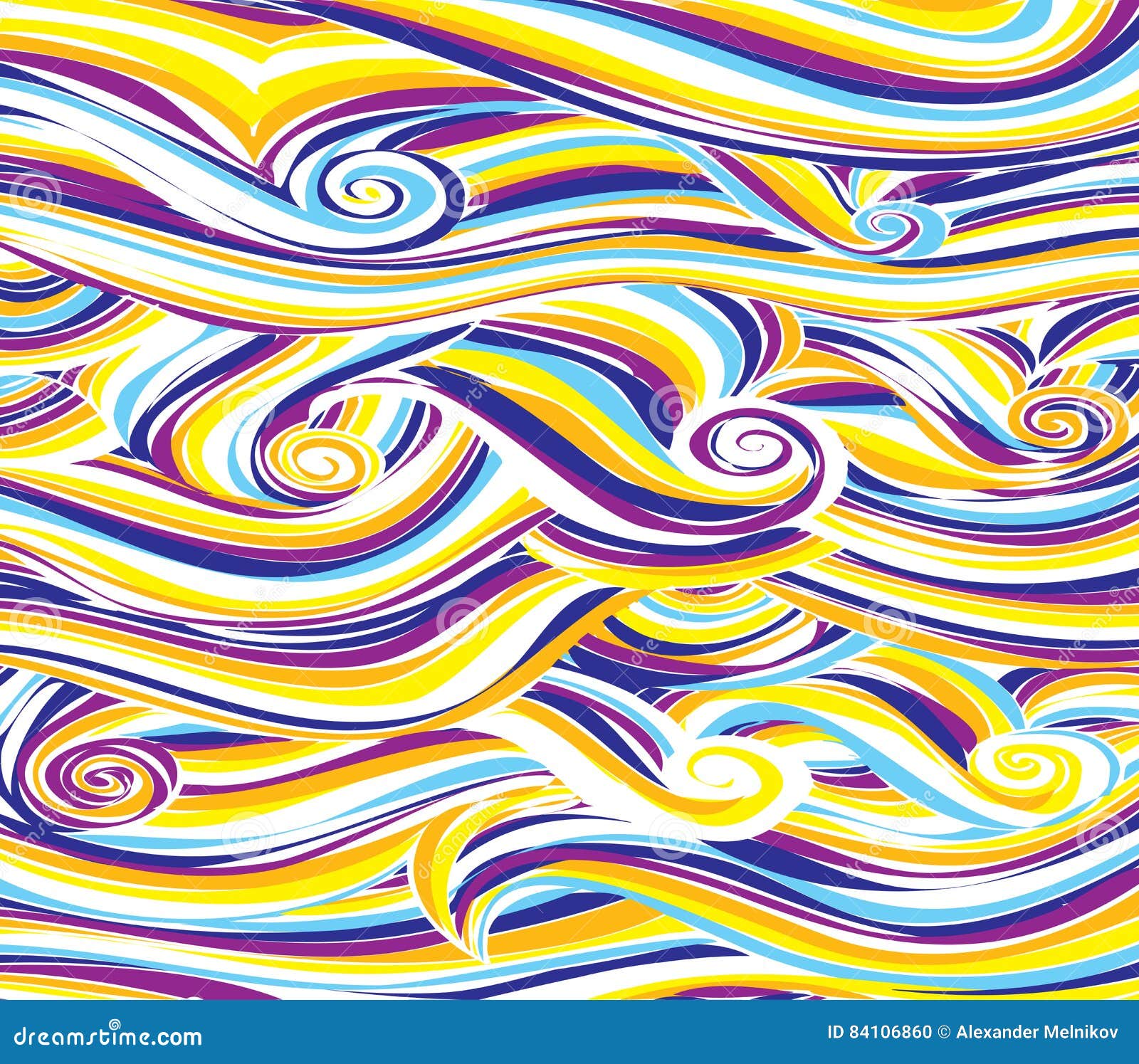Sottragga il fondo colorato sta imitando le onde del mare Vettore Digitale colorful