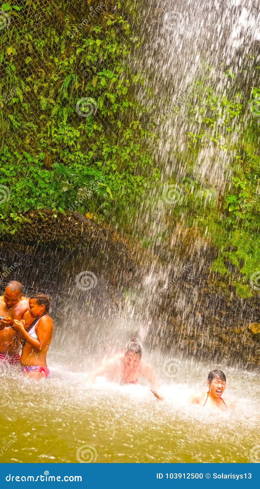 Soufriere, Saint Lucia - May 12, 2016: a Waterfall at the Botanical ...