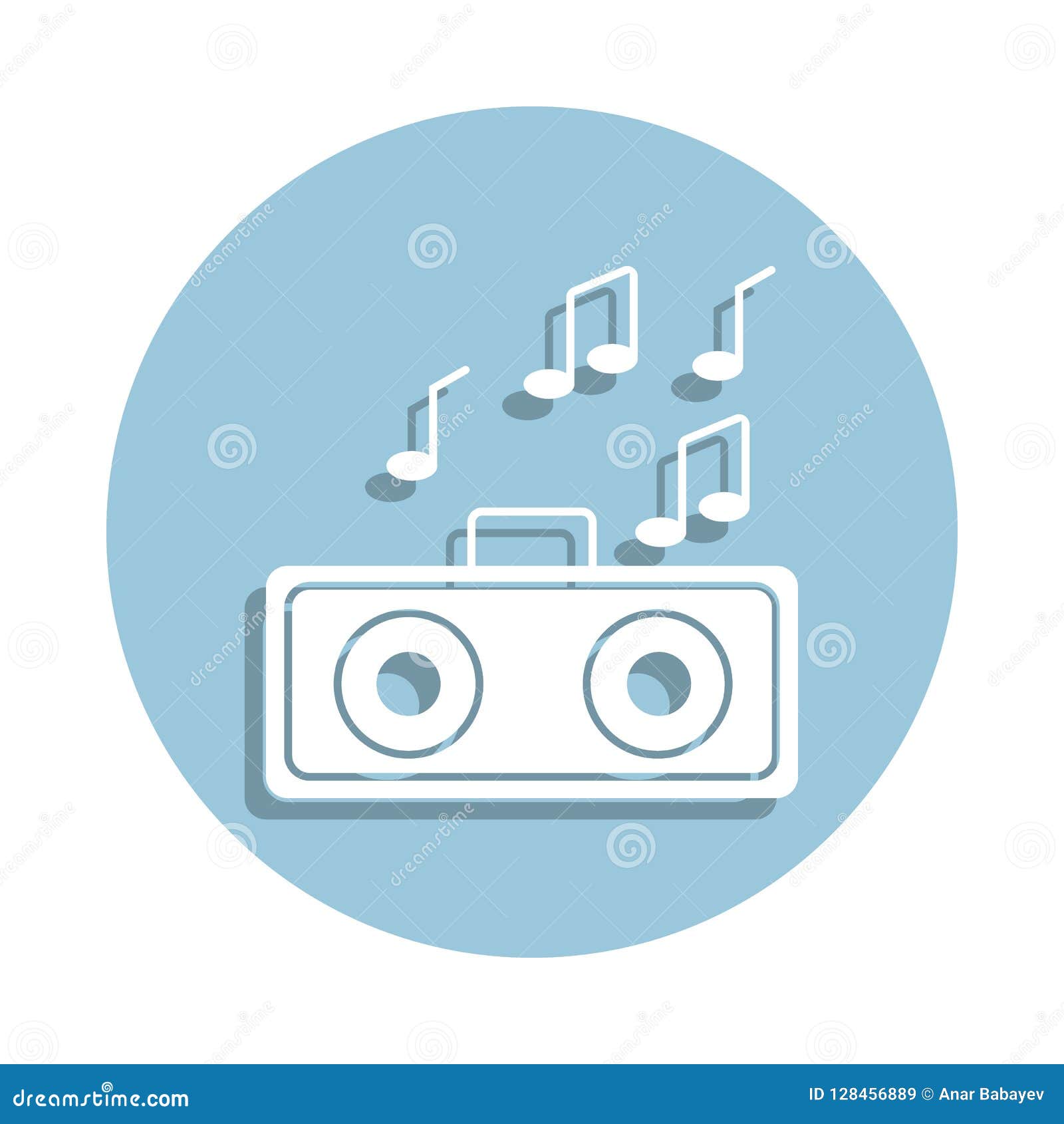 sound, audio music player icon in badge style. one of new year collection icon can be used for ui, ux