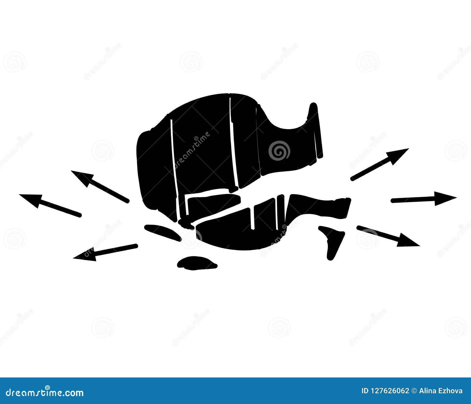 The Sound of a Broken Vase. a Broken Jug. Vector. Stock Vector