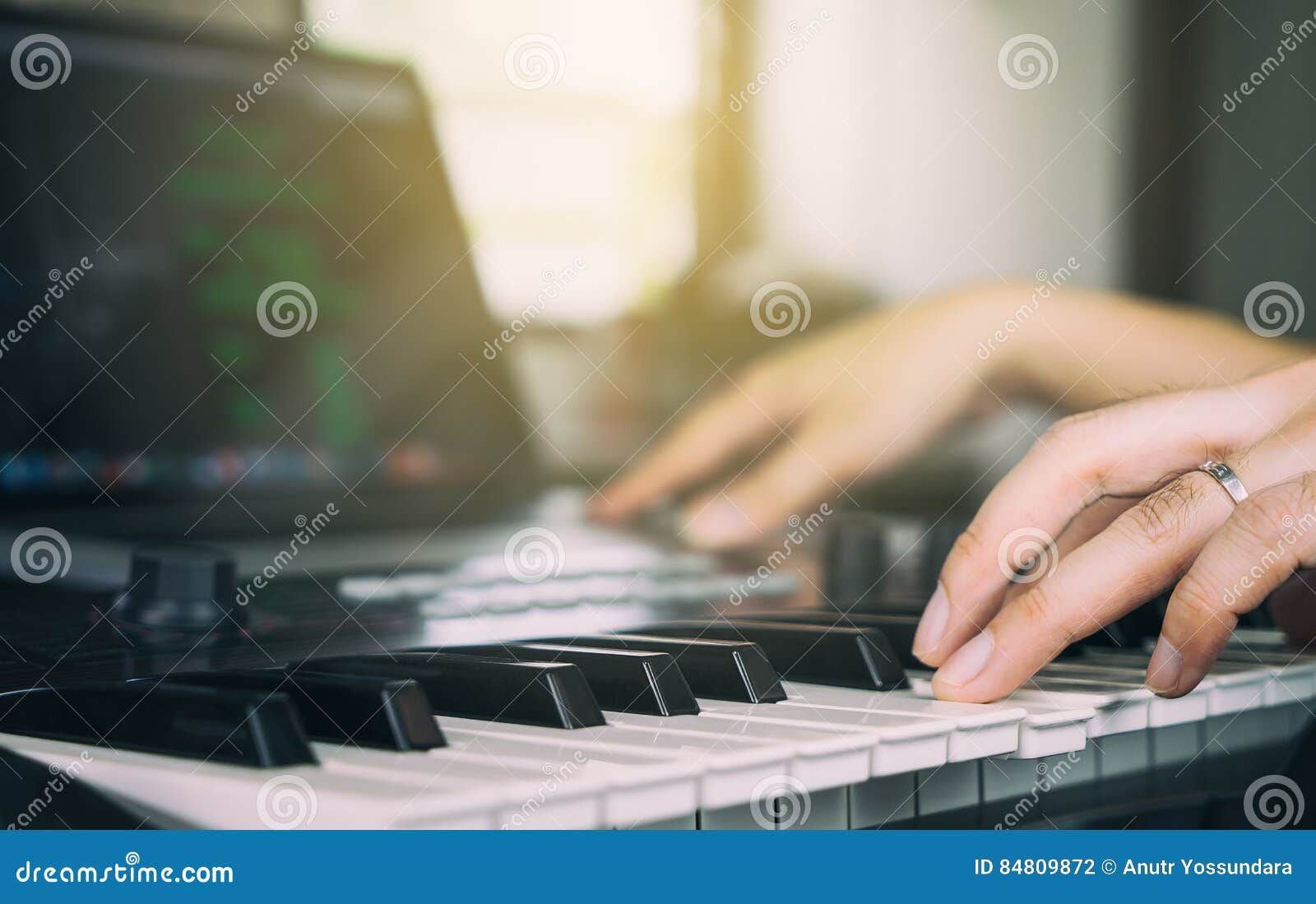 Sound Engineer Finishing Work Stock Photo Image of digital, headphones 84809872