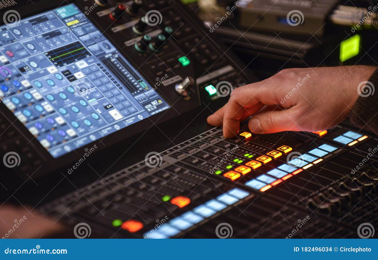 Sound Engineer Working in Recording Studio Stock Photo - Image of ...