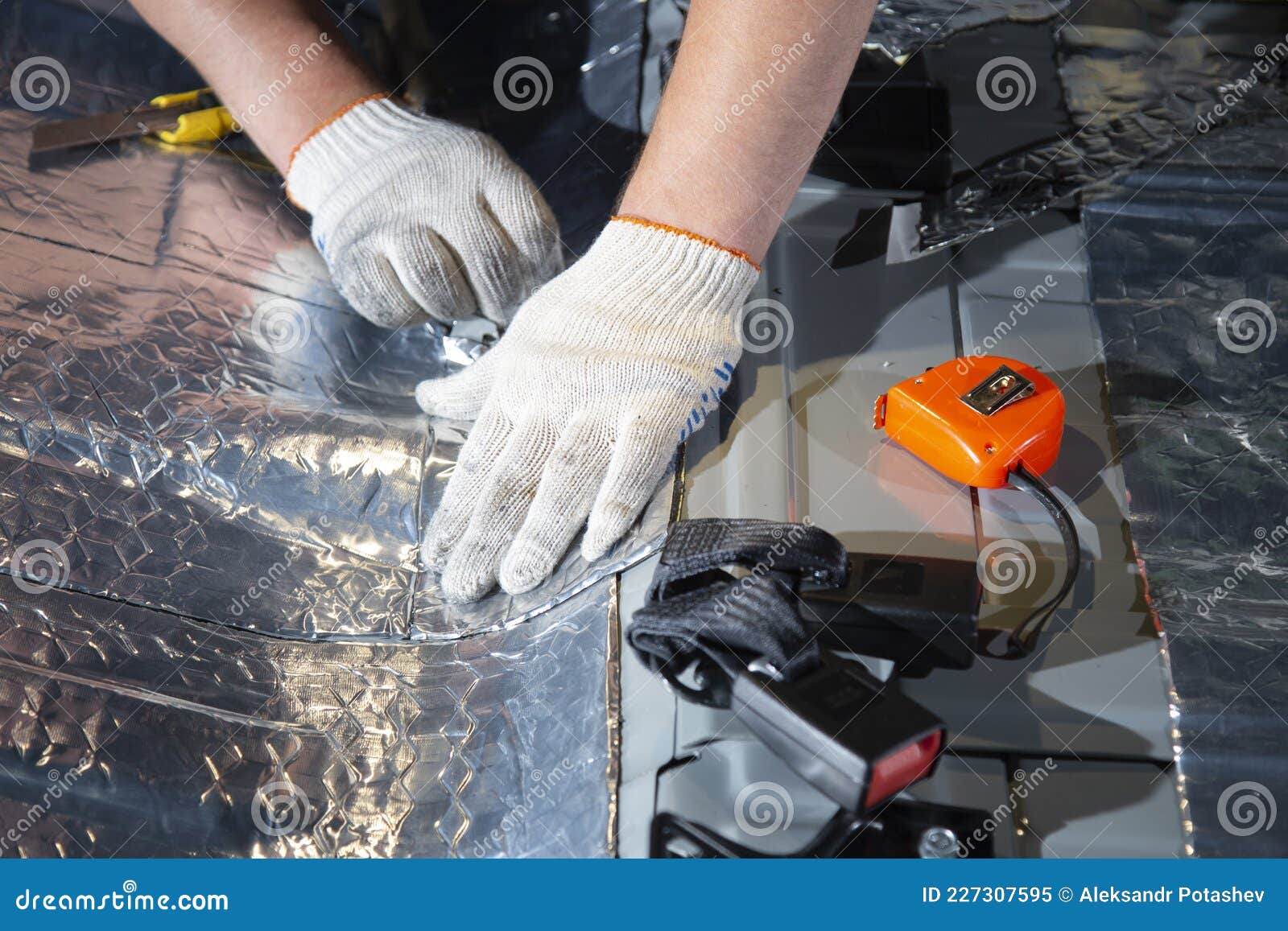 Sound Insulation of the Car. Installation of Sound Insulation Material