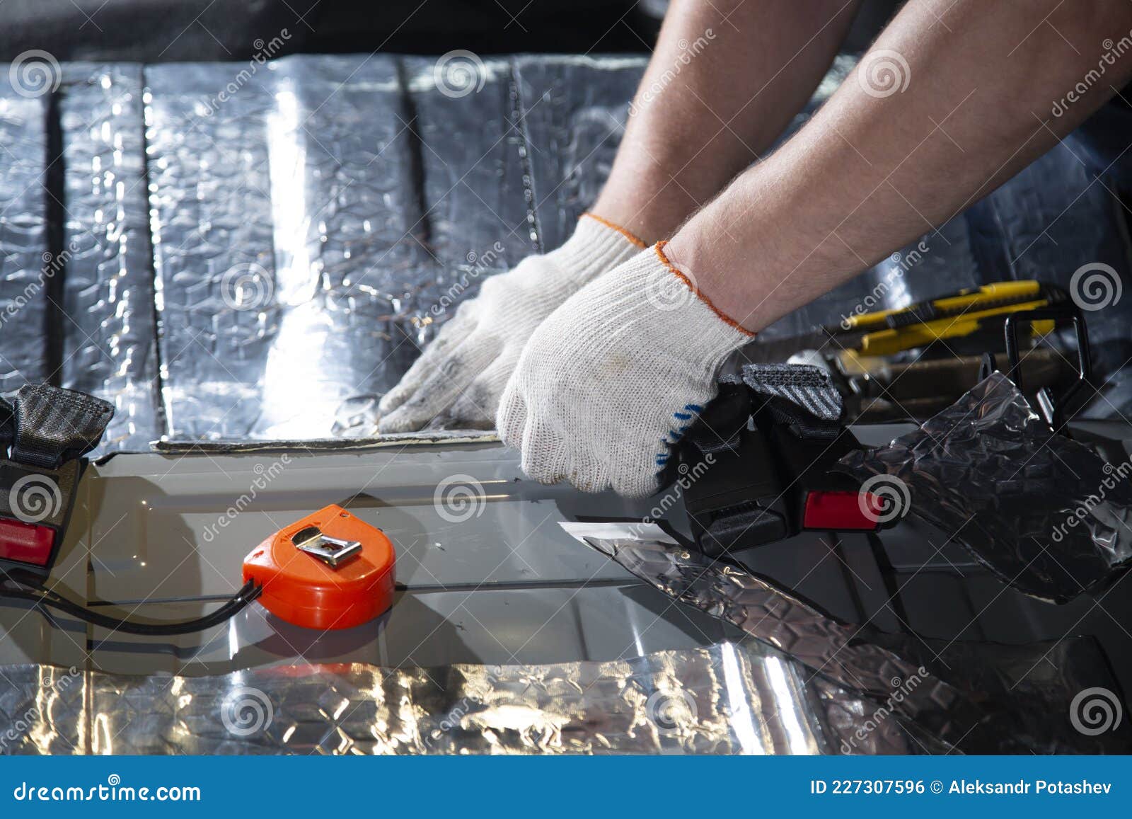 Sound Insulation of the Car. Installation of Sound Insulation Material