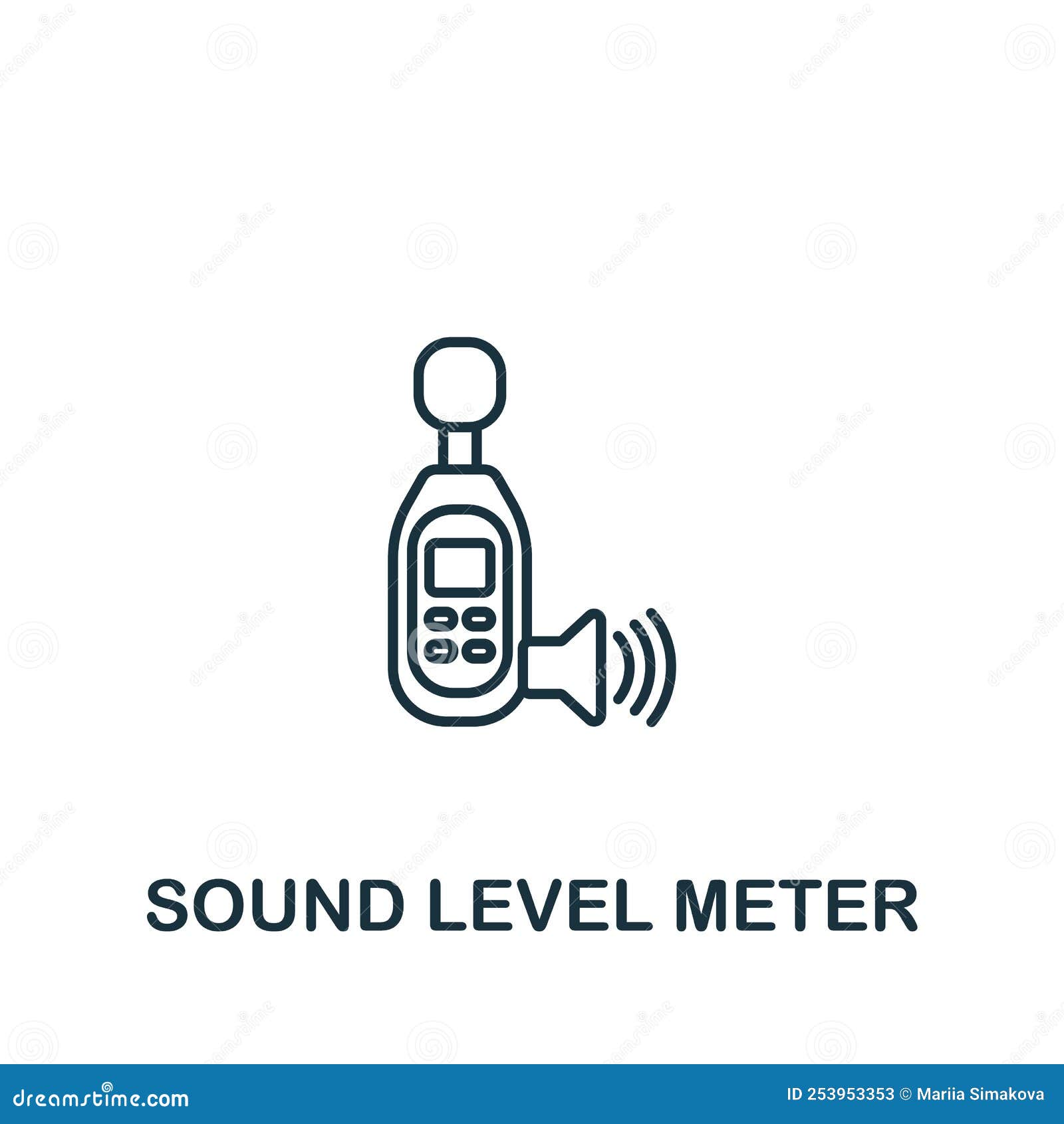 Sound Level Meter Icon. Line Simple Measuring Icon for Templates, 