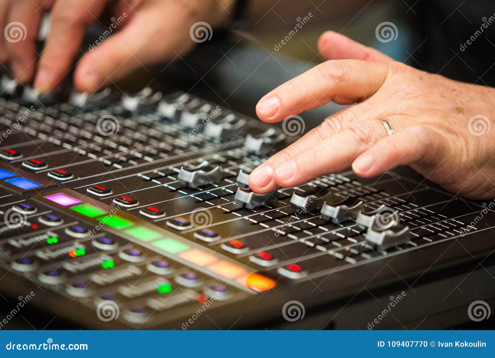 Sound mixer control board stock photo. Image of audio 109407770