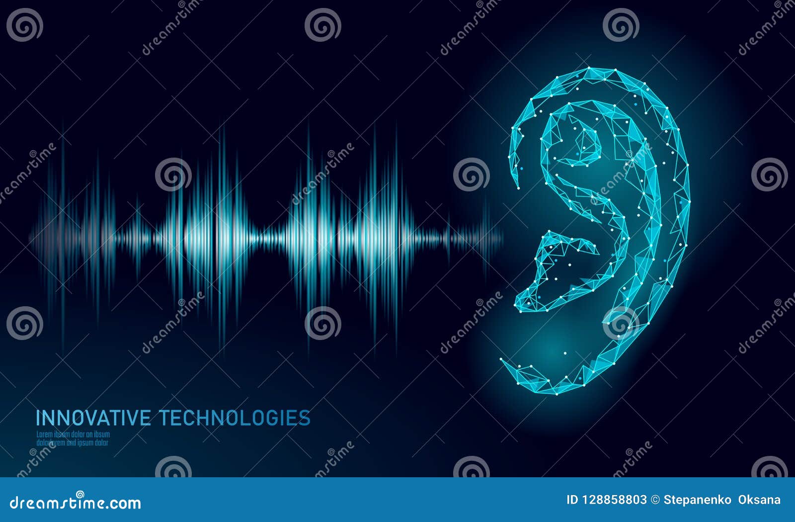 Huidige Stadscentrum Namaak Sound Recognition Voice Assistant Low Poly. Wireframe Mesh Polygonal 3D  Render Ear Sound Radio Wave Innovative Stock Vector - Illustration of  equalizer, electronic: 128858803