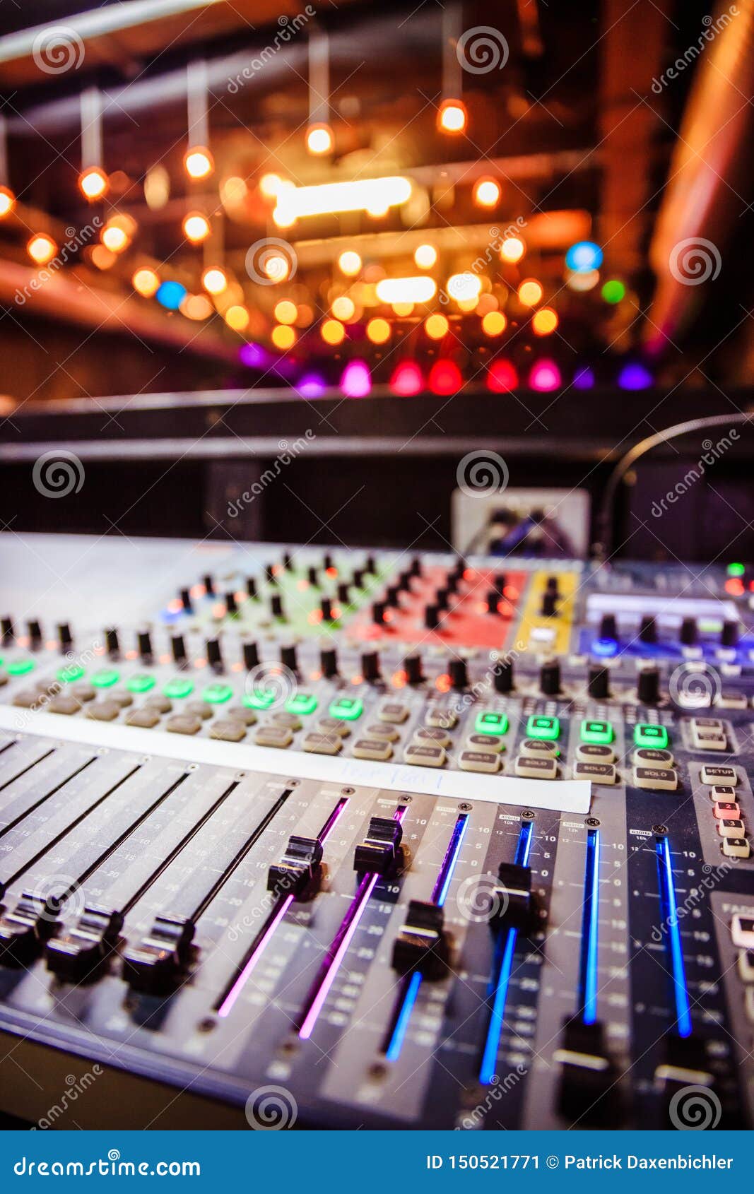 Sound Recording Studio Mixer Desk At A Concert Professional Music