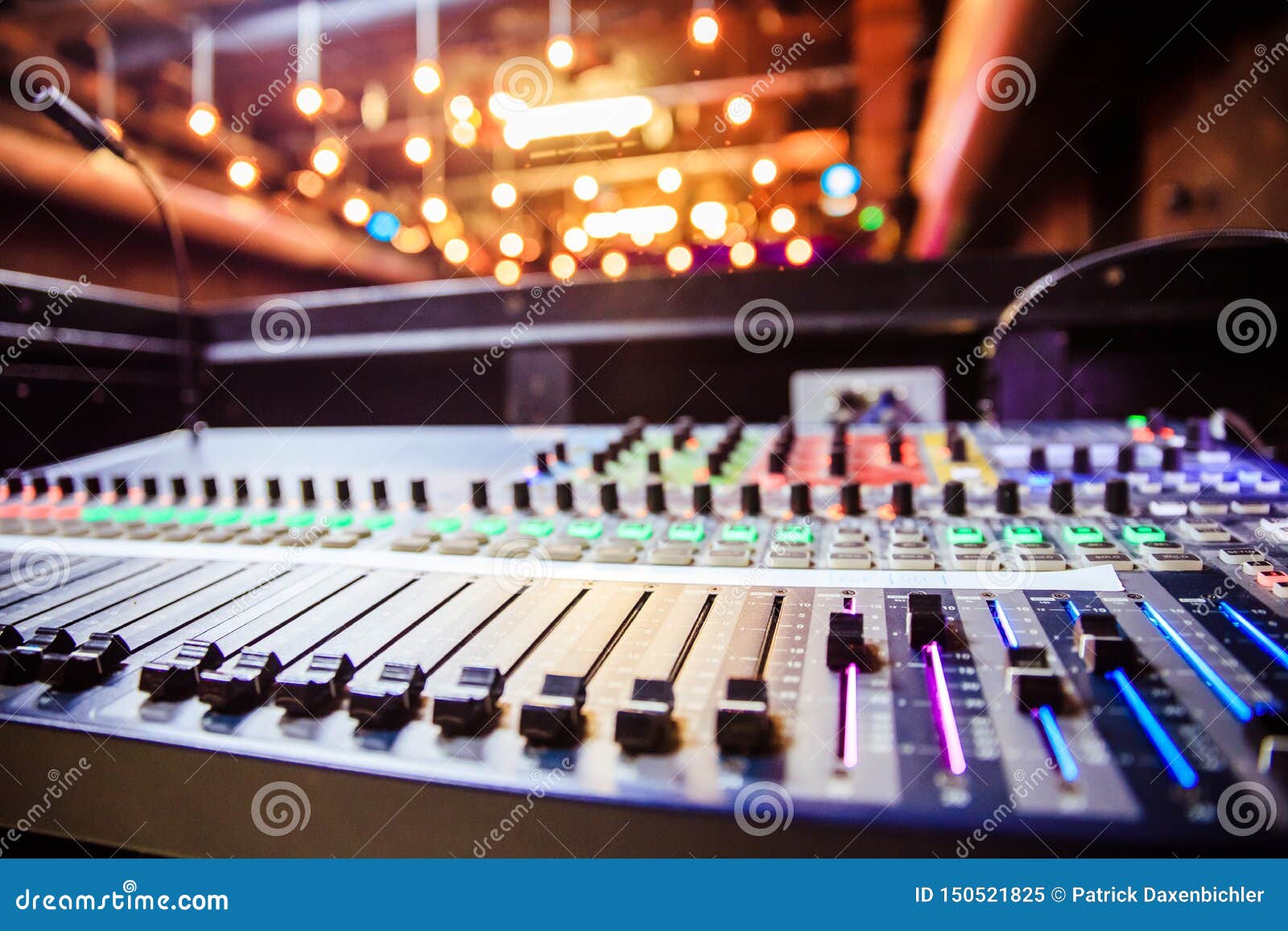 Sound Recording Studio Mixer Desk At A Concert Professional Music