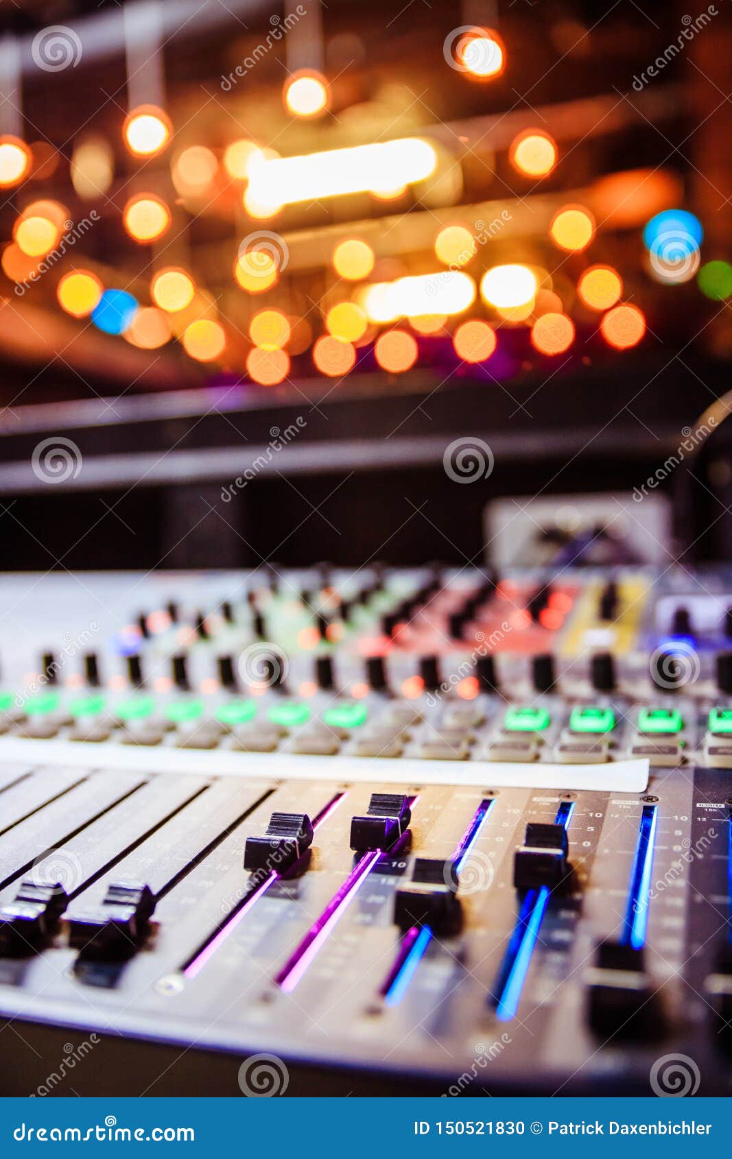 Sound Recording Studio Mixer Desk At A Concert Professional Music