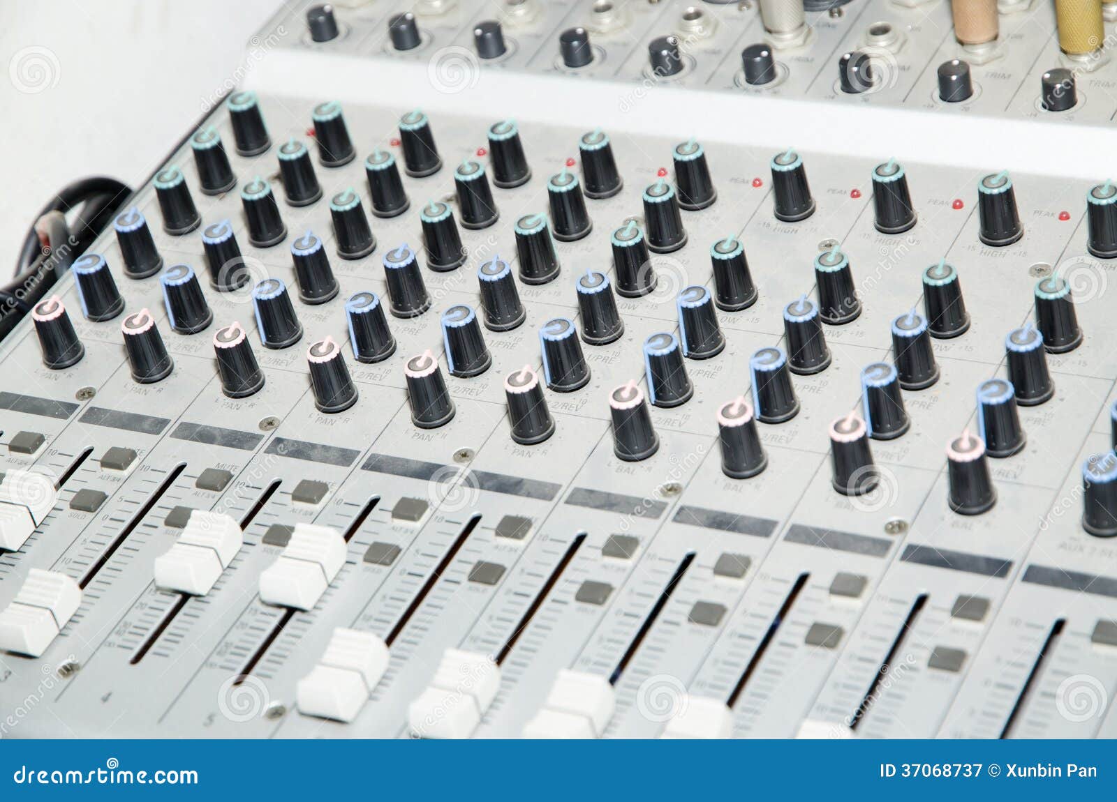 Sound studio equipment stock image. Image of console 37068737