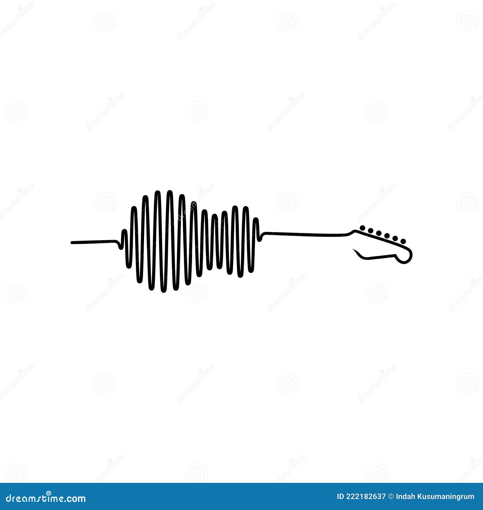 Sound Wave in the Form of Guitar Stock Vector Illustration of