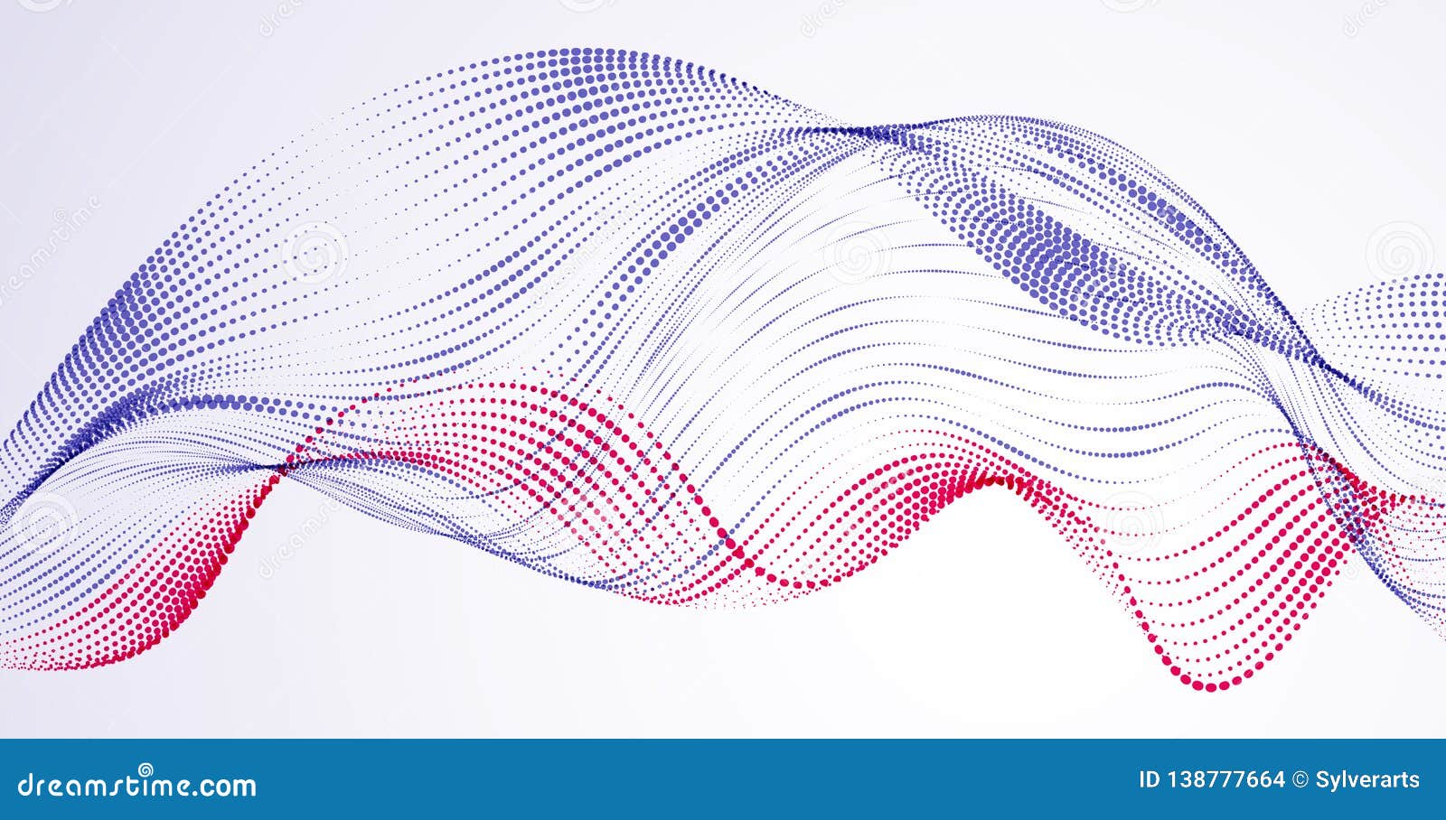 Download Sound Wave, Particles Flow, Effect In Motion. Dynamic Vector Abstract Background. 3d Shape Dots ...