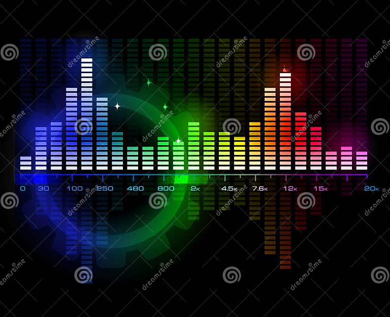 Sound Wave Spectrum Analyzer Stock Vector - Illustration of research ...