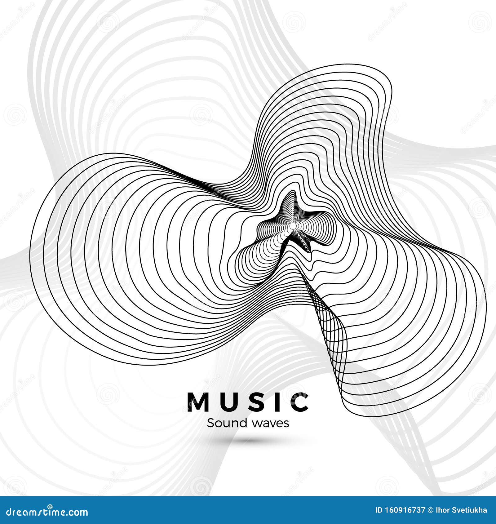 sound wave template. black and white  for your music album . abstract radial digital signal form. 