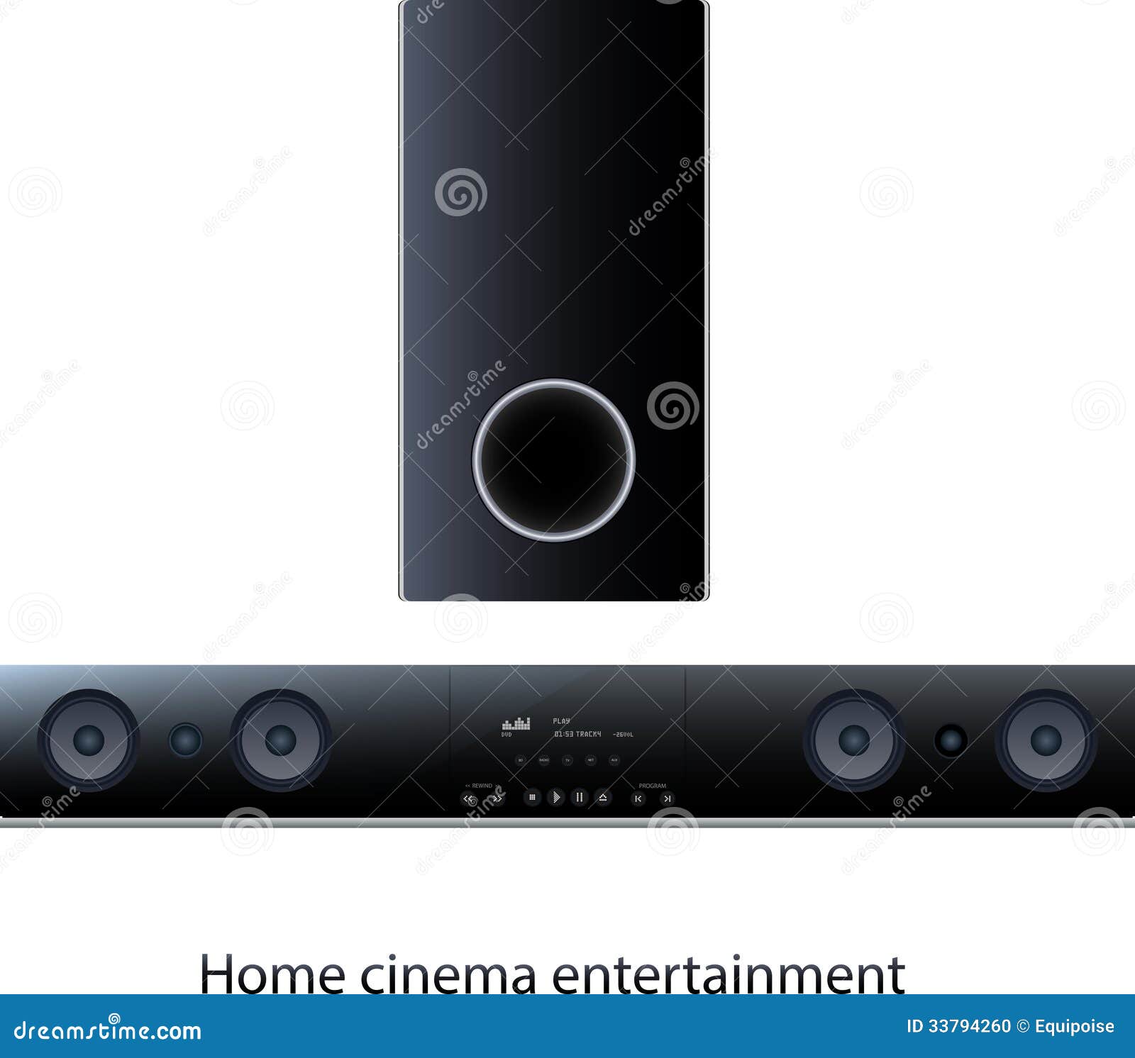 soundbar panel with subwoofer