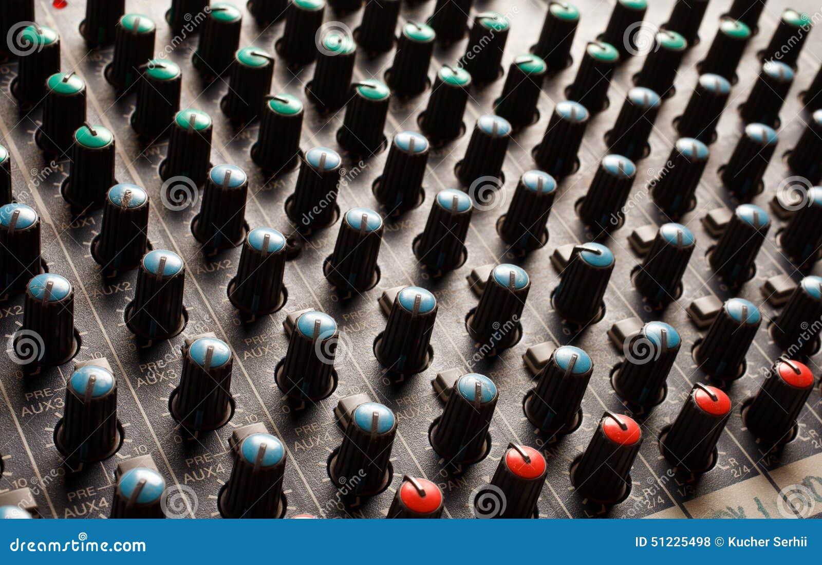 Soundboard knobs stock photo. Image of audio, knob, mixing 51225498