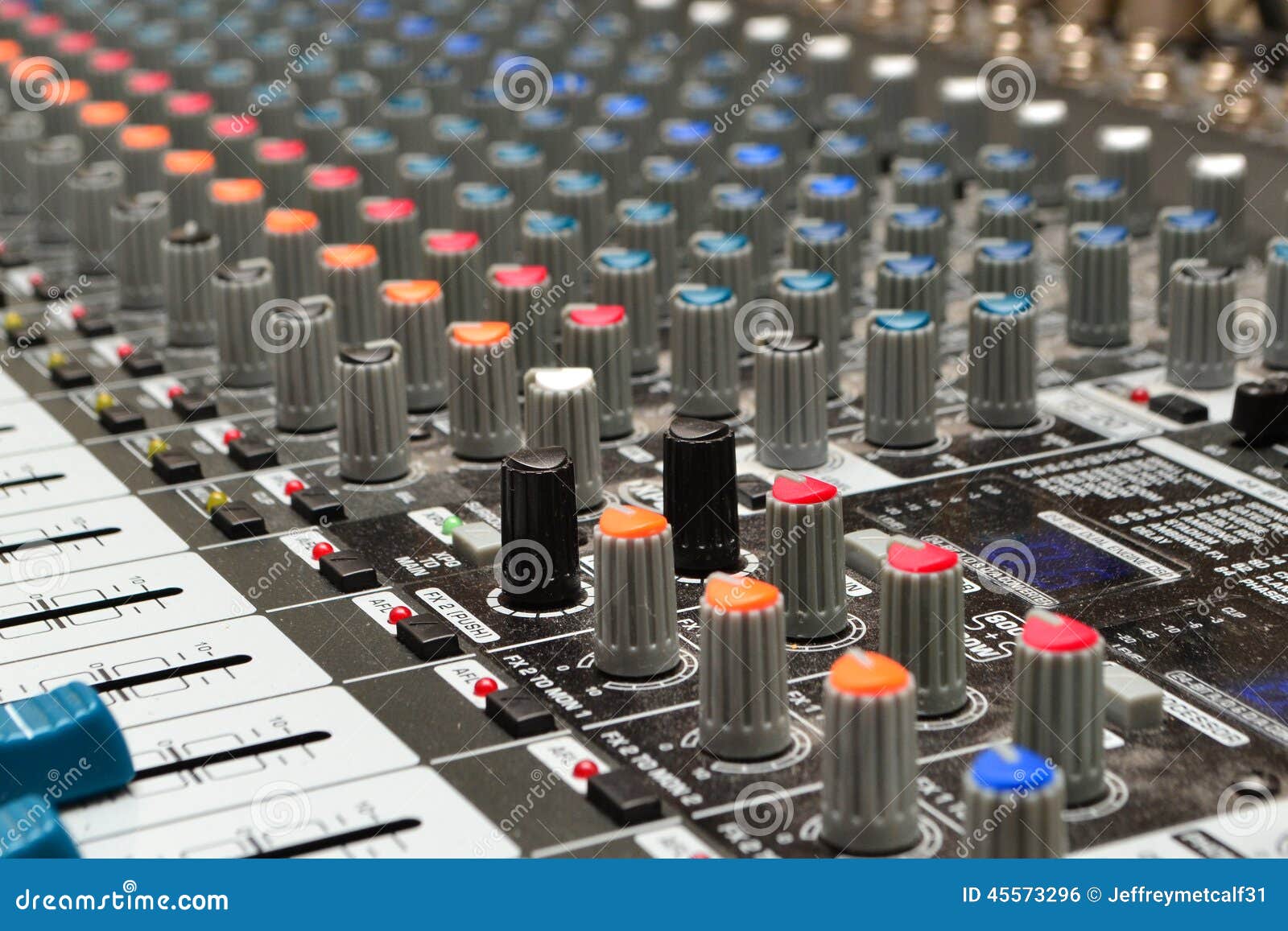Soundboard Mixer stock photo. Image of soundboard, volume 45573296