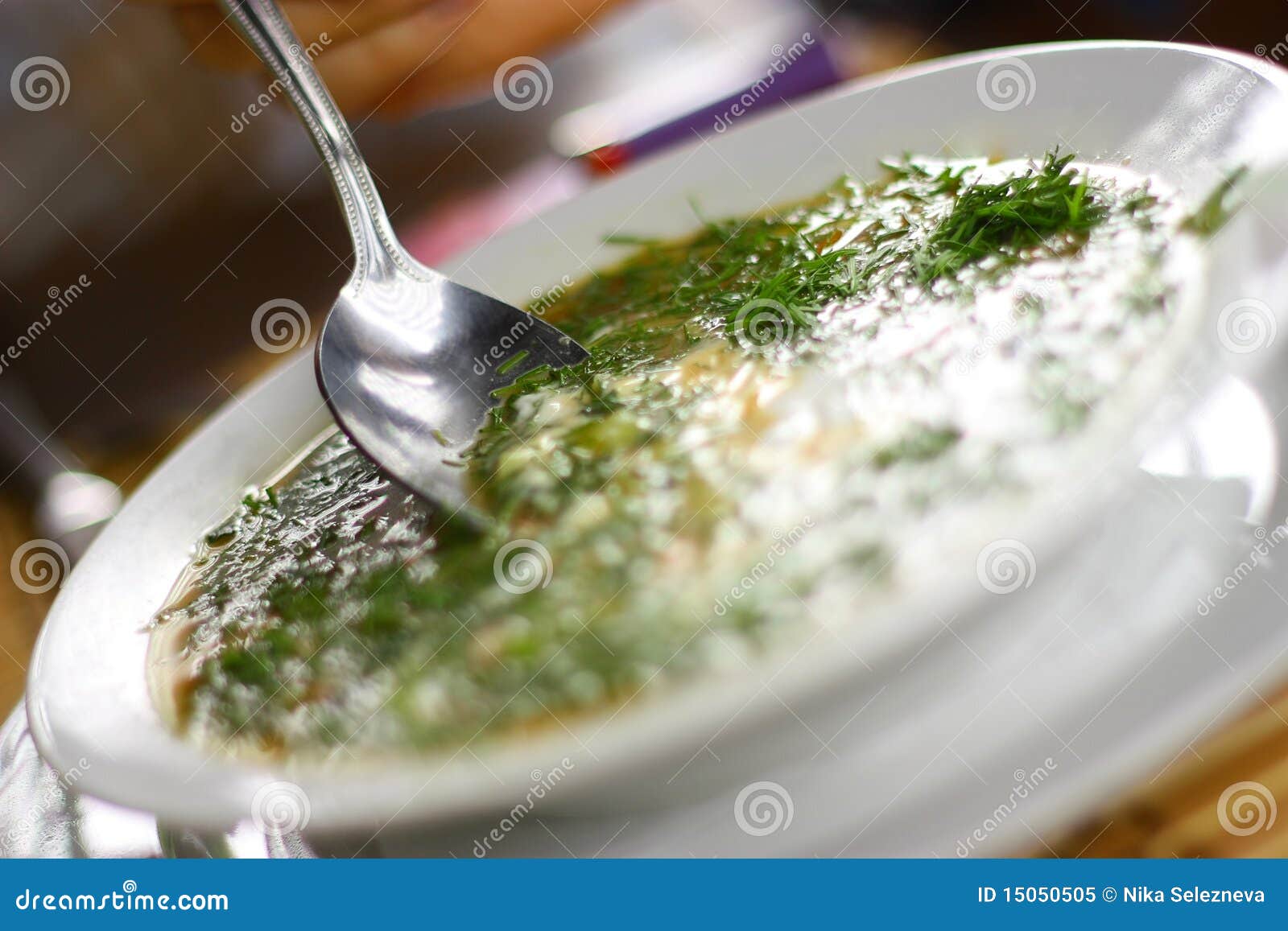 Soup with Sour Creme and Vegetables. Stock Image Image of