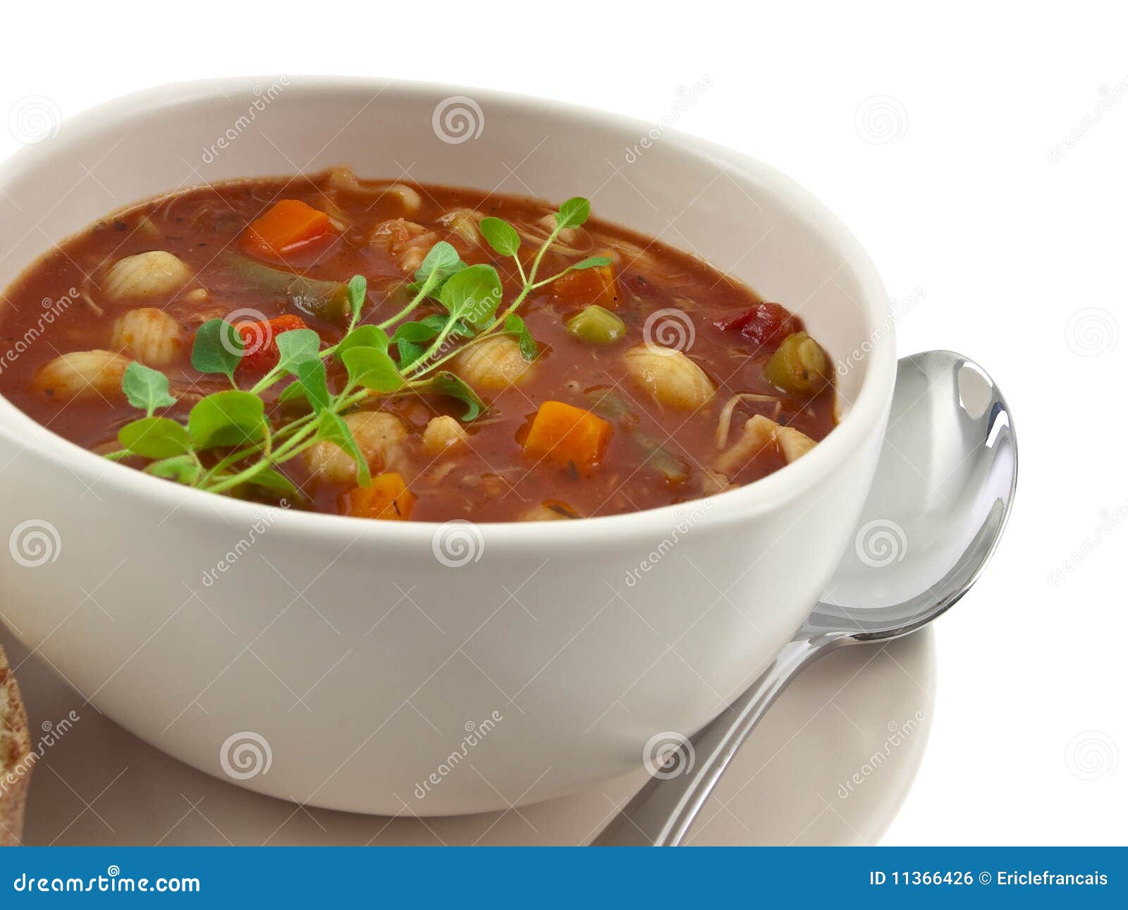 Soup bowl stock photo. Image of beans, fresh, garnish 11366426