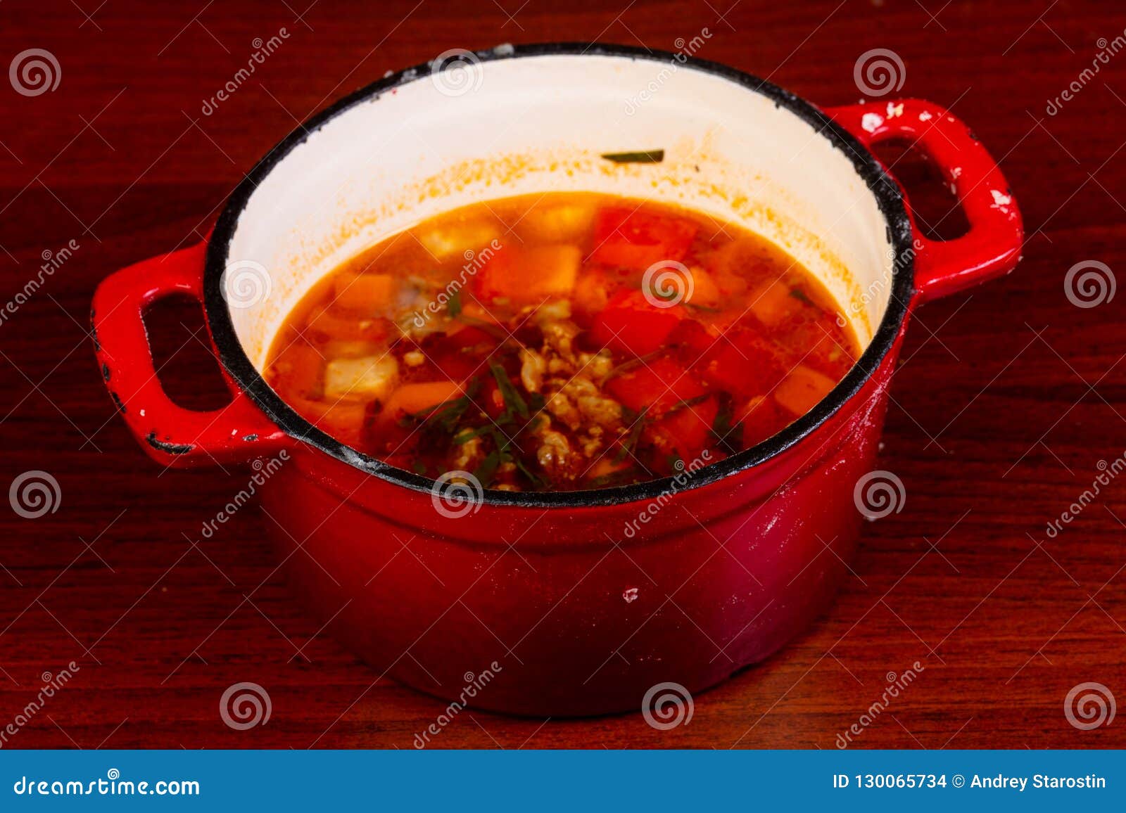 Soup with bread stock photo. Image of herbs, healthy 130065734