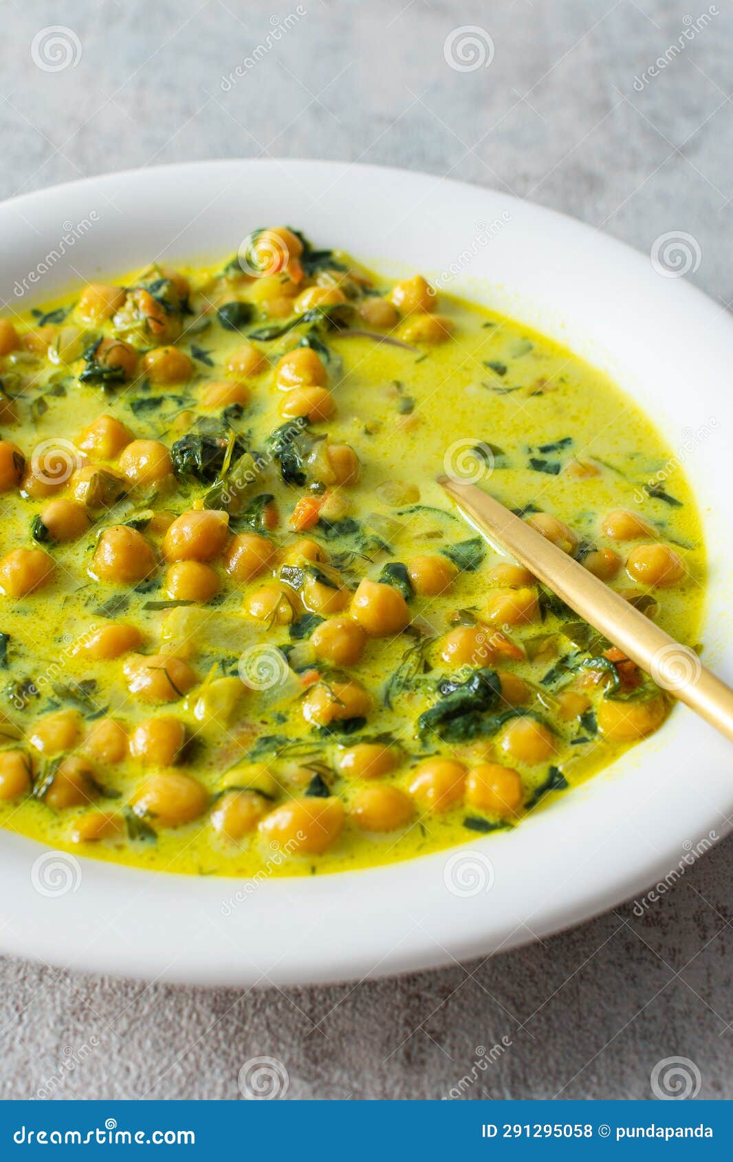 Soup with Chickpeas and Spinach Stock Photo - Image of chickpea, beans