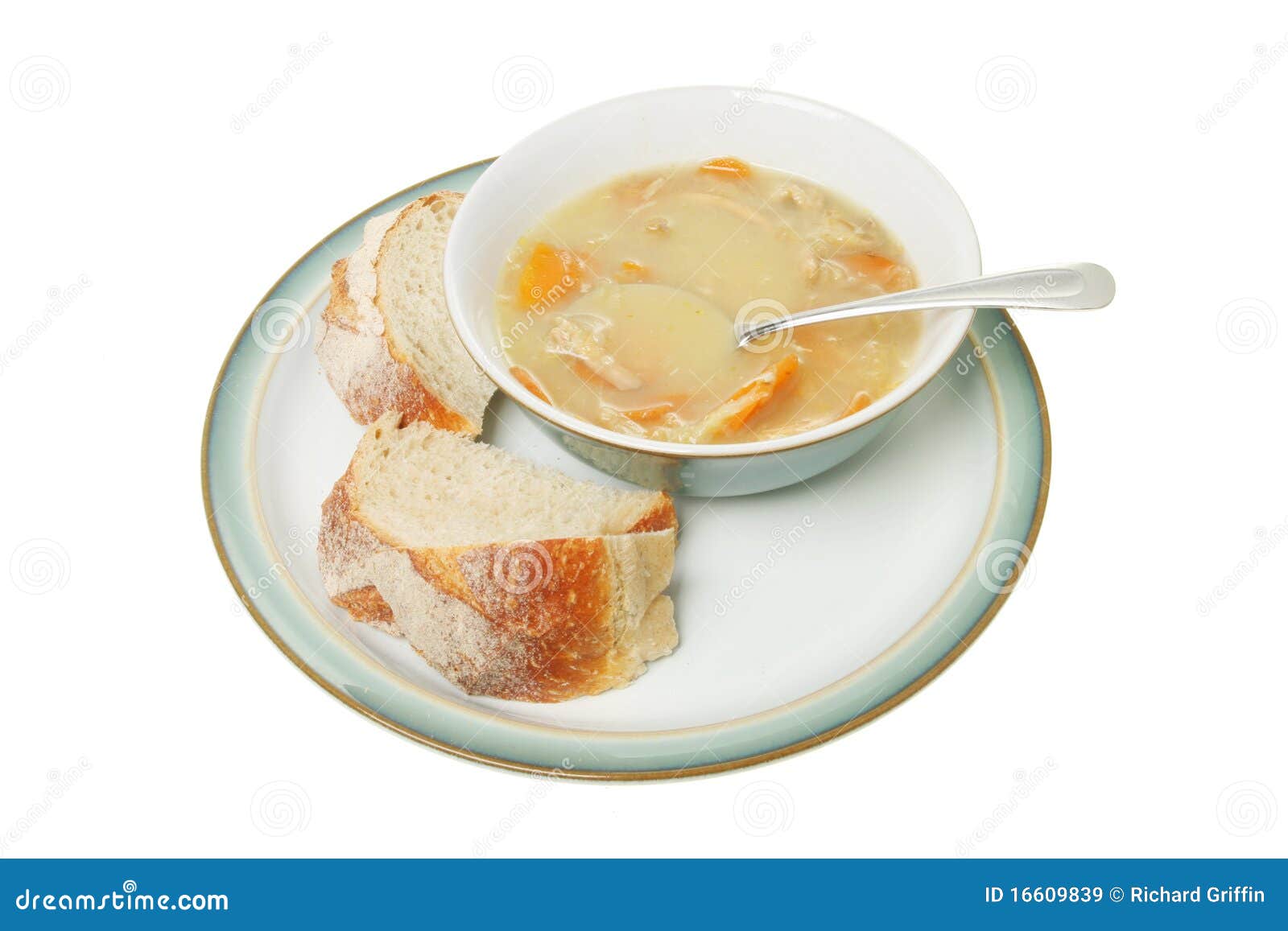 soup and chunky bread