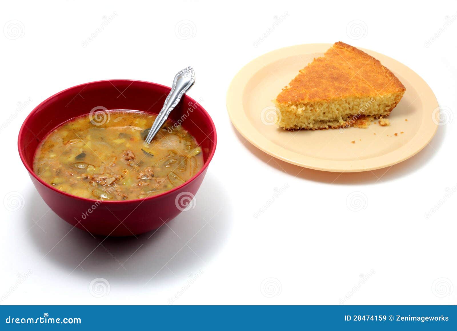 Soup and Cornbread stock image. Image of southern, lunch 28474159