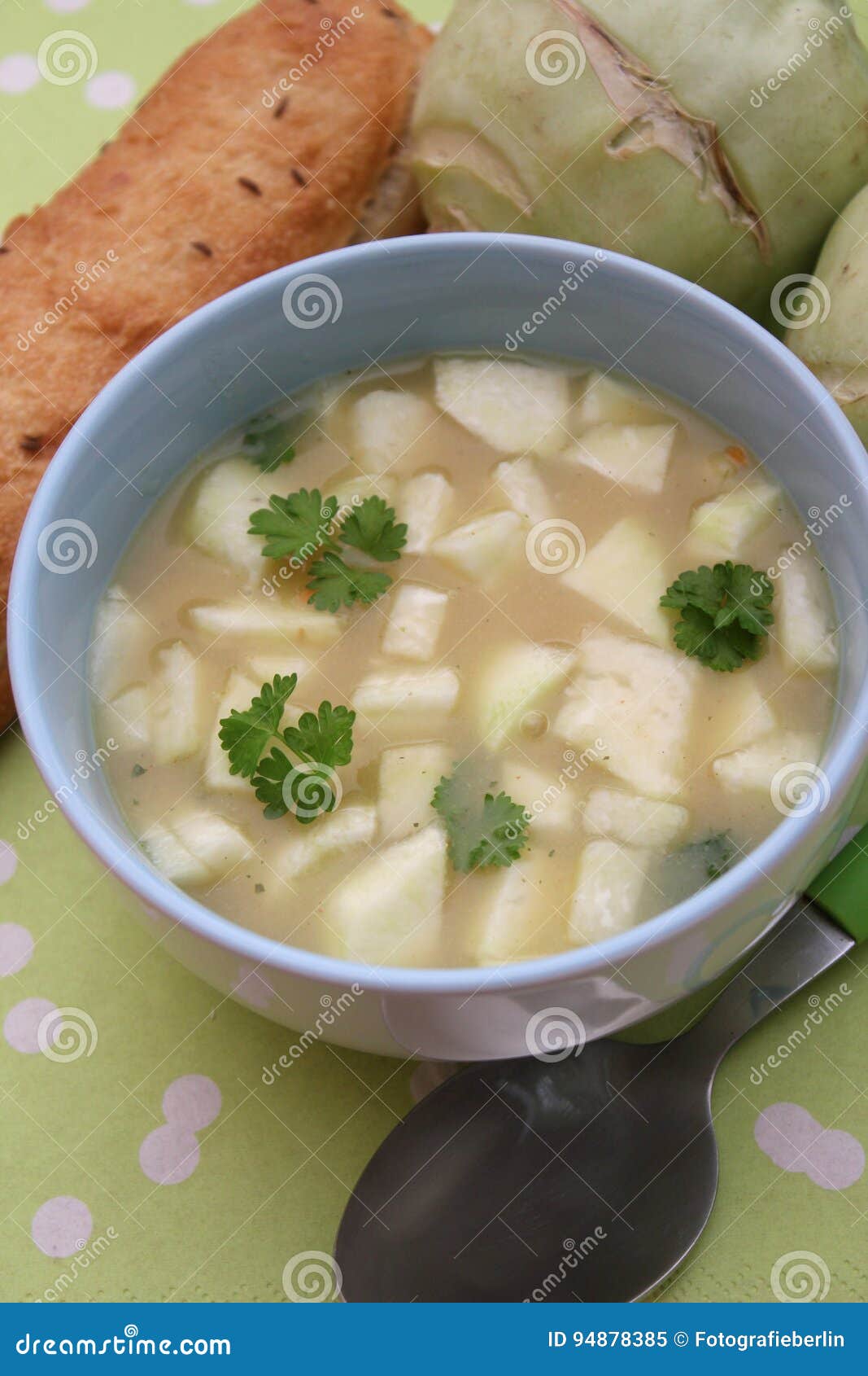 Soup of Kohlrabi stock image. Image of vegetarian, cabbage 94878385