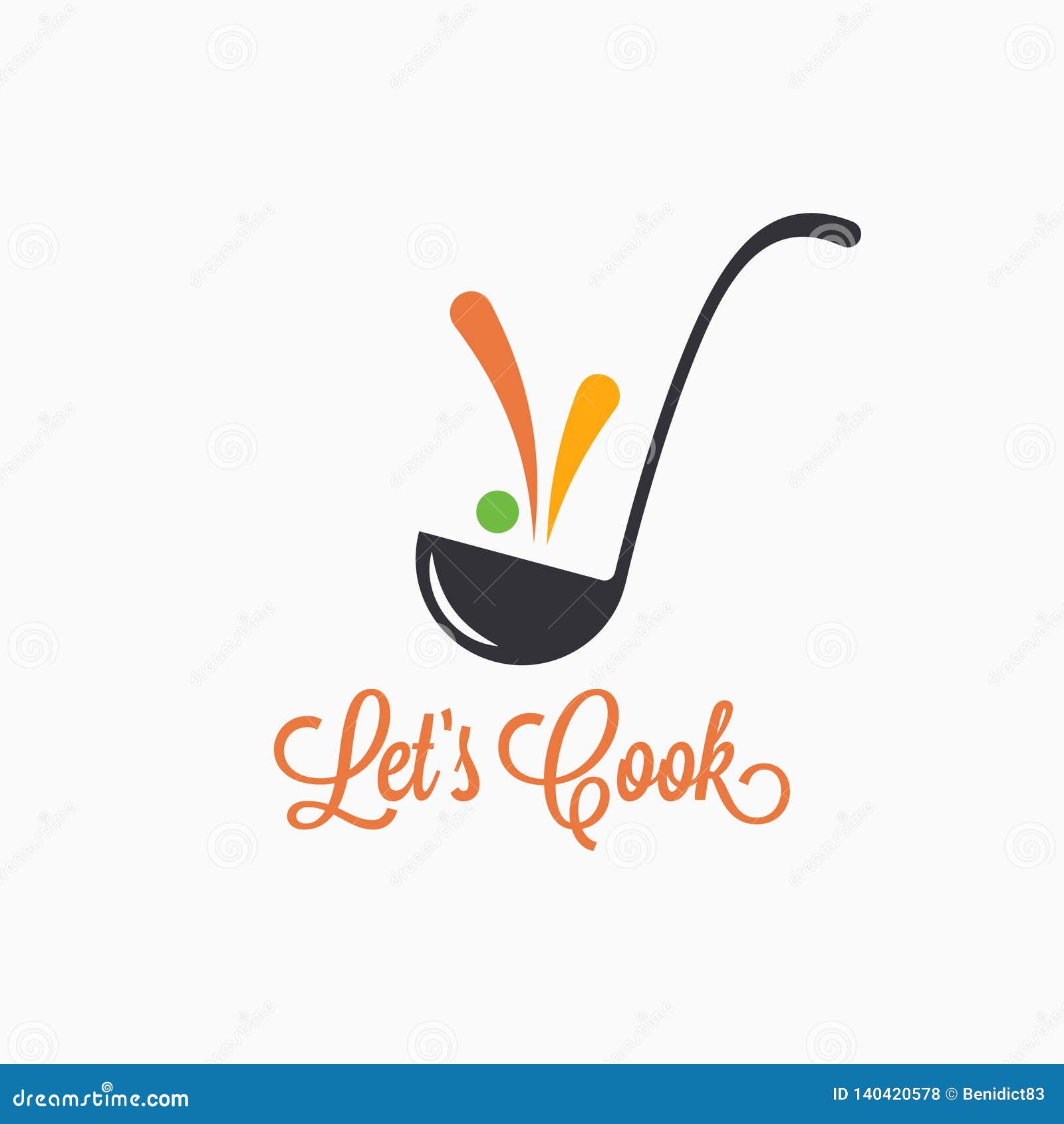 soup ladle with food splash concept. cooking spoon