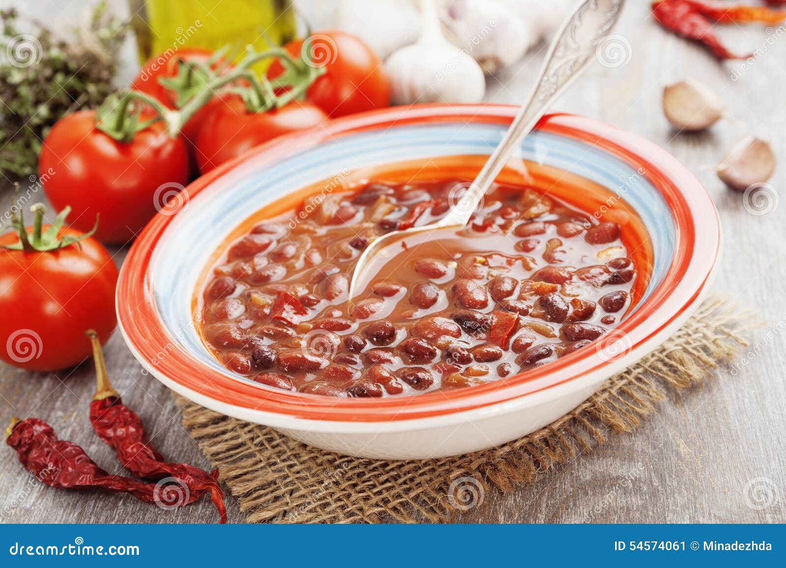 Soup with red bean stock image. Image of bowl, cooked 54574061