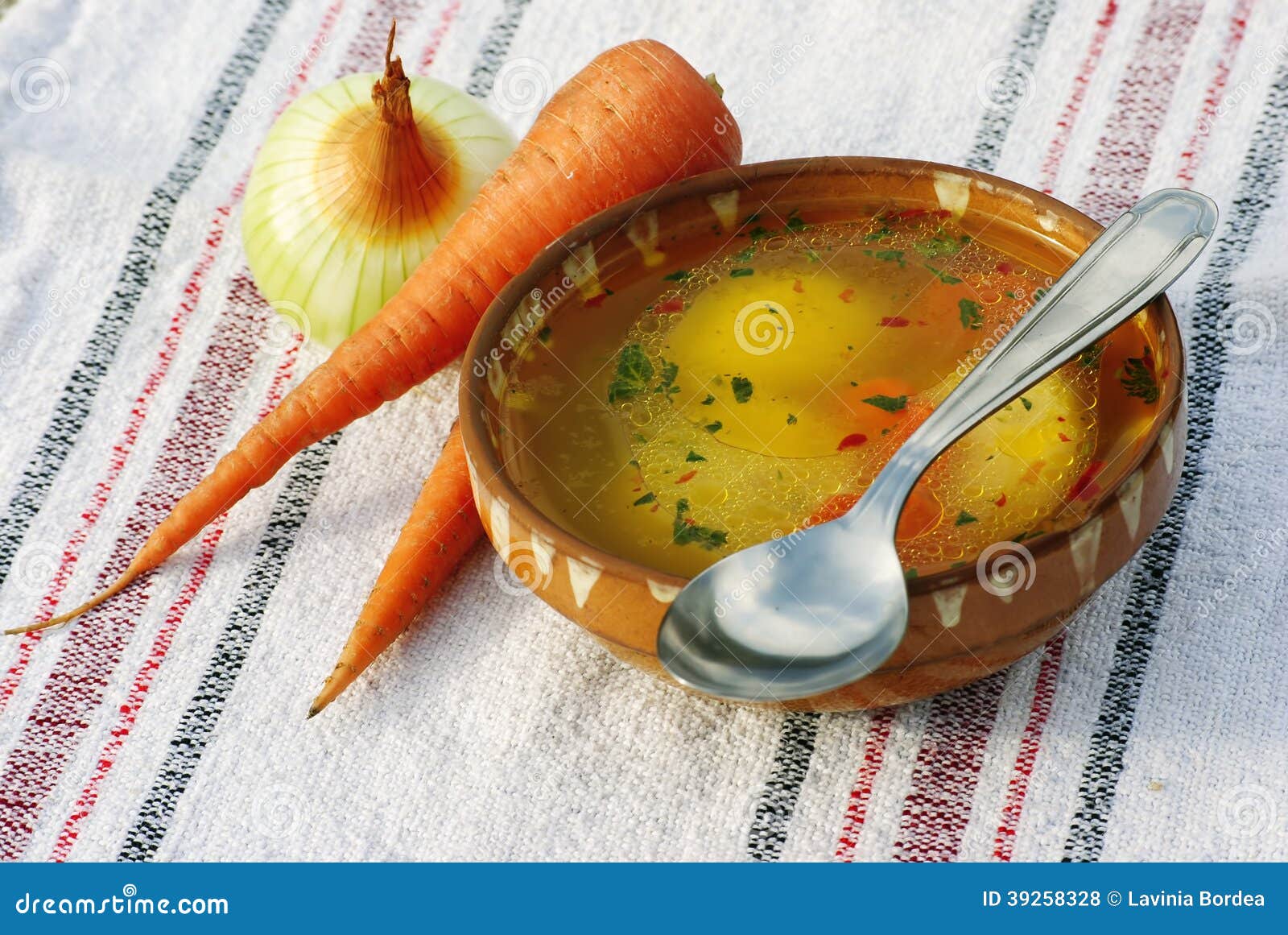 Soup with Semolina Dumplings Stock Photo Image of broth, chicken