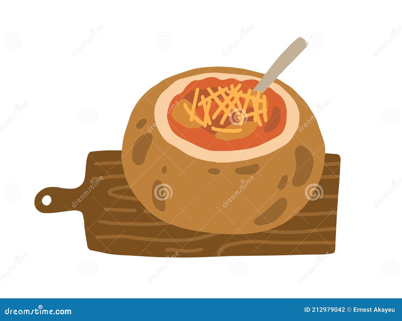 Clam Chowder In Bread Bowl Stock Photo 283812690