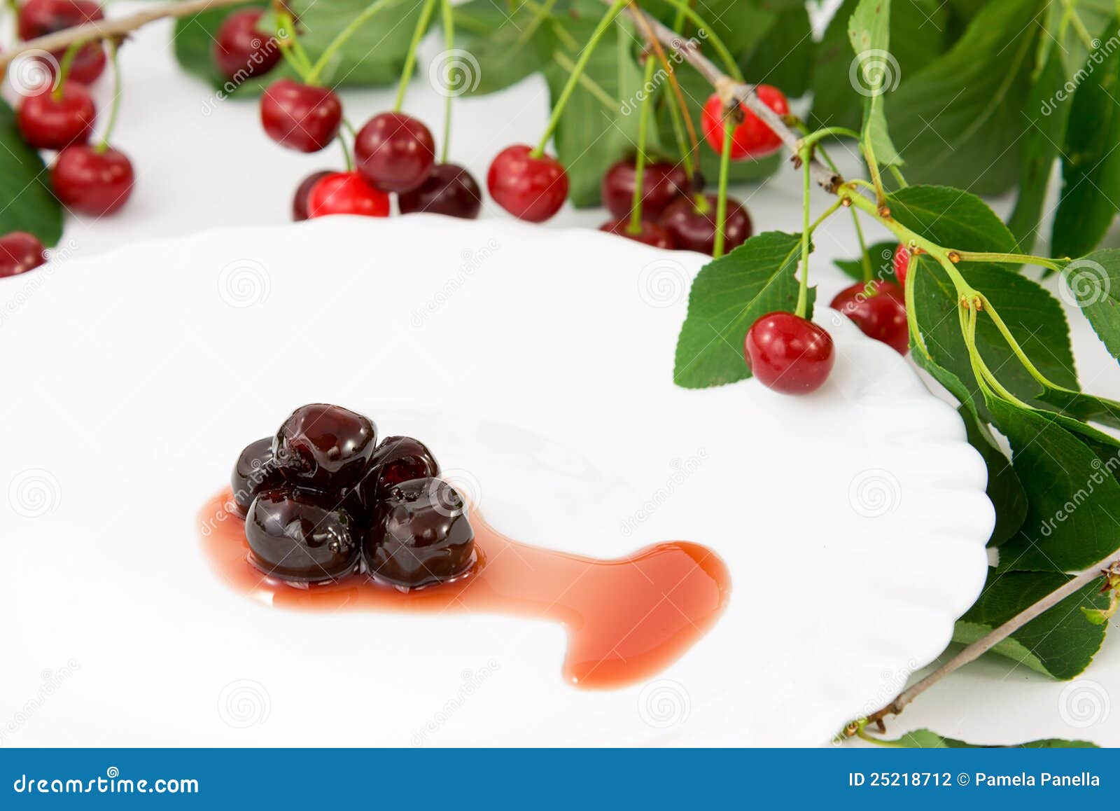 Sour cherries in syrup stock photo. Image of decorate 25218712