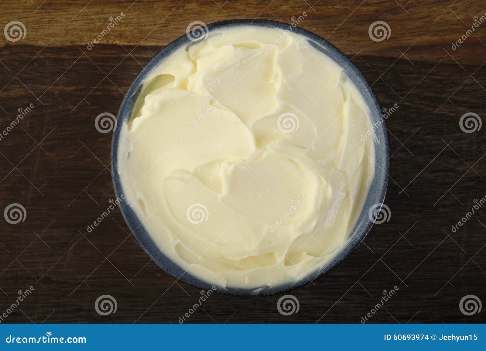 Sour cream cheese in bowl stock photo. Image of sour 60693974