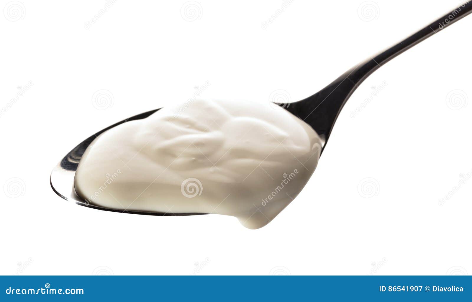 Sour cream in a spoon stock image. Image of snack, spoonful 86541907