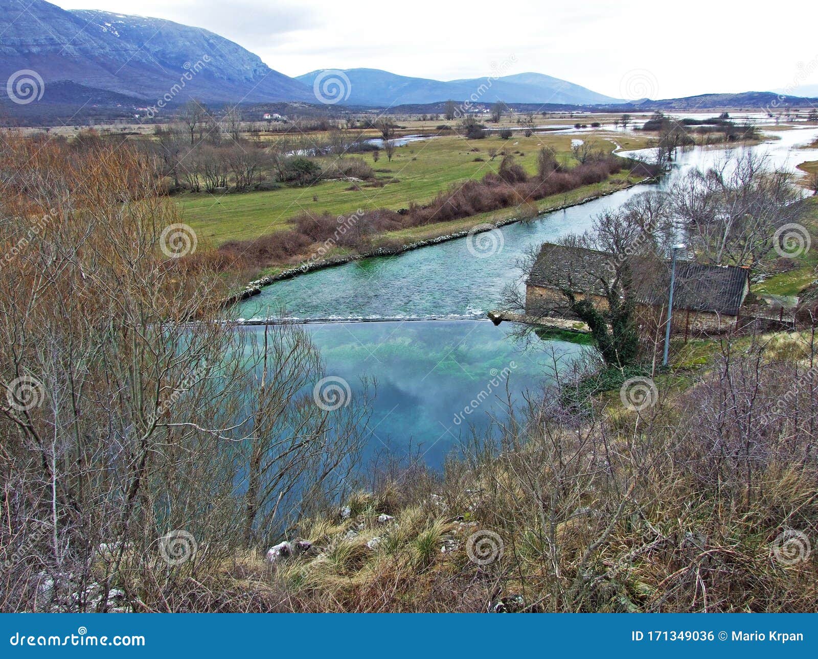 The Source of the Cetina River or Glavas Wellspring, Croatia Stock