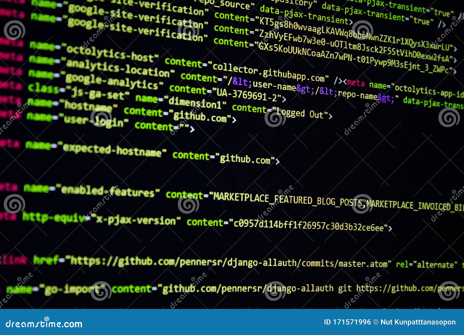 Source Code Screen. Programming Code. Writing Script Stock Photo - Image of  background, monitor: 171571996