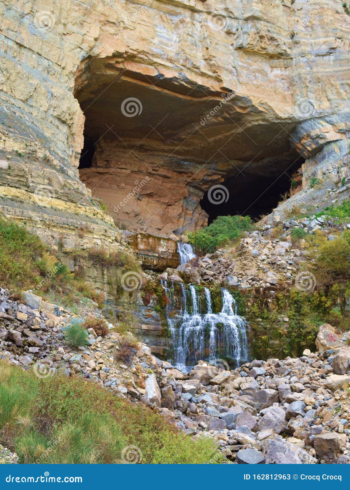 source of the river nahr ibrahim in afqa in lebanese mountains