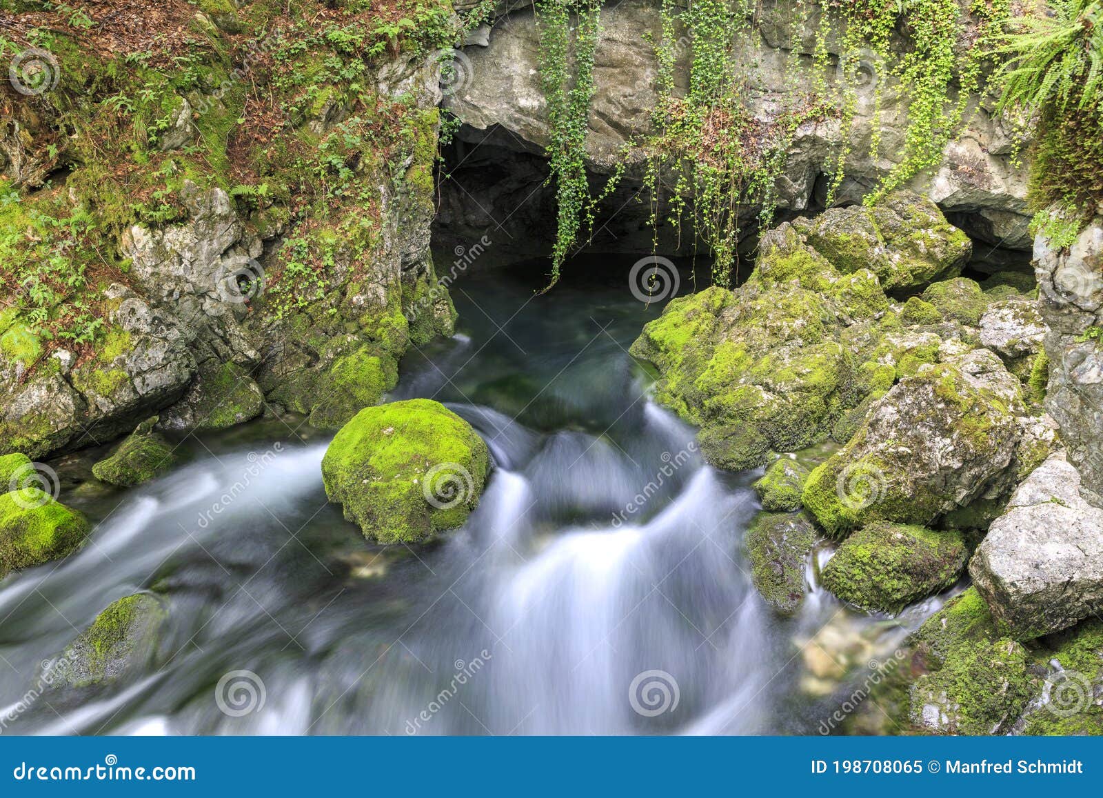 source of river schwarzbach and golling waterfall