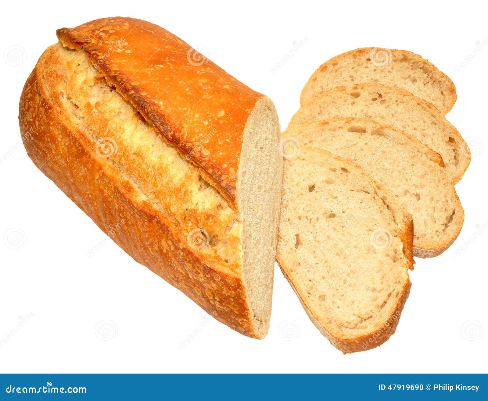 Sourdough Bloomer Bread Loaf Stock Photo Image of sliced, crusty