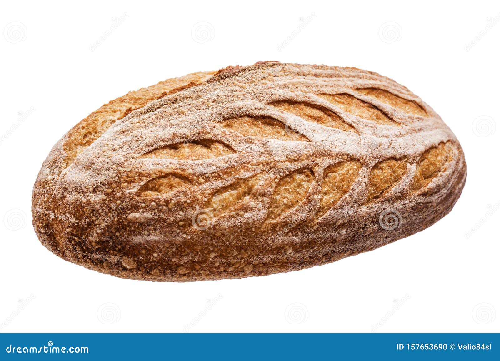 sourdough freshly baked bread on white background