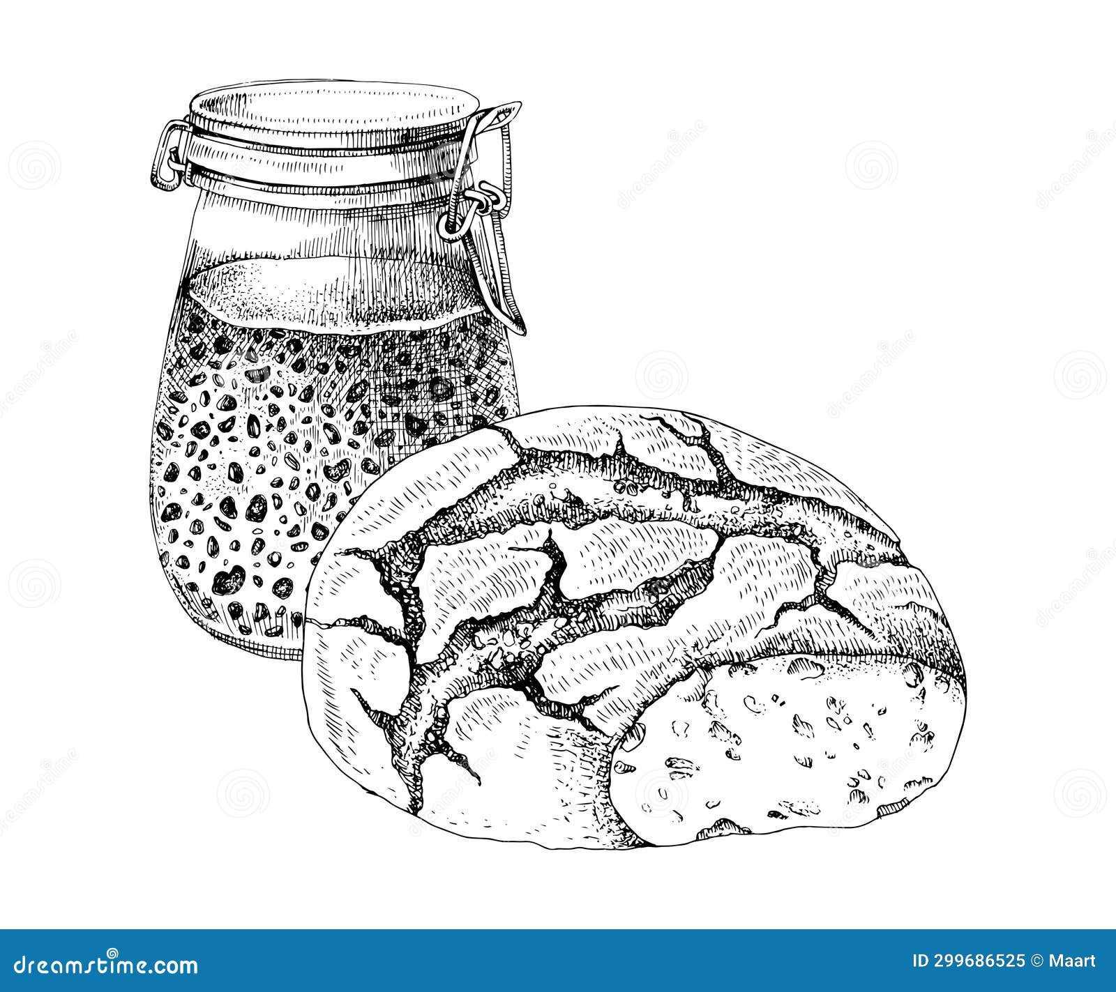 Sourdough Starter In Glass Jar Vector CartoonDealer 299686525 sourdough-starter-in-glass-jar-vector-cartoondealer-299686525