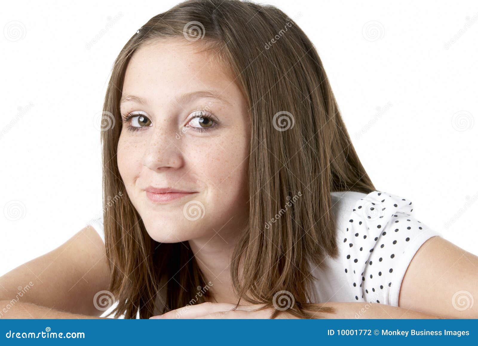 Sourire De Verticale De Fille D Adolescent Photo Stock Image Du épaules Treize 10001772