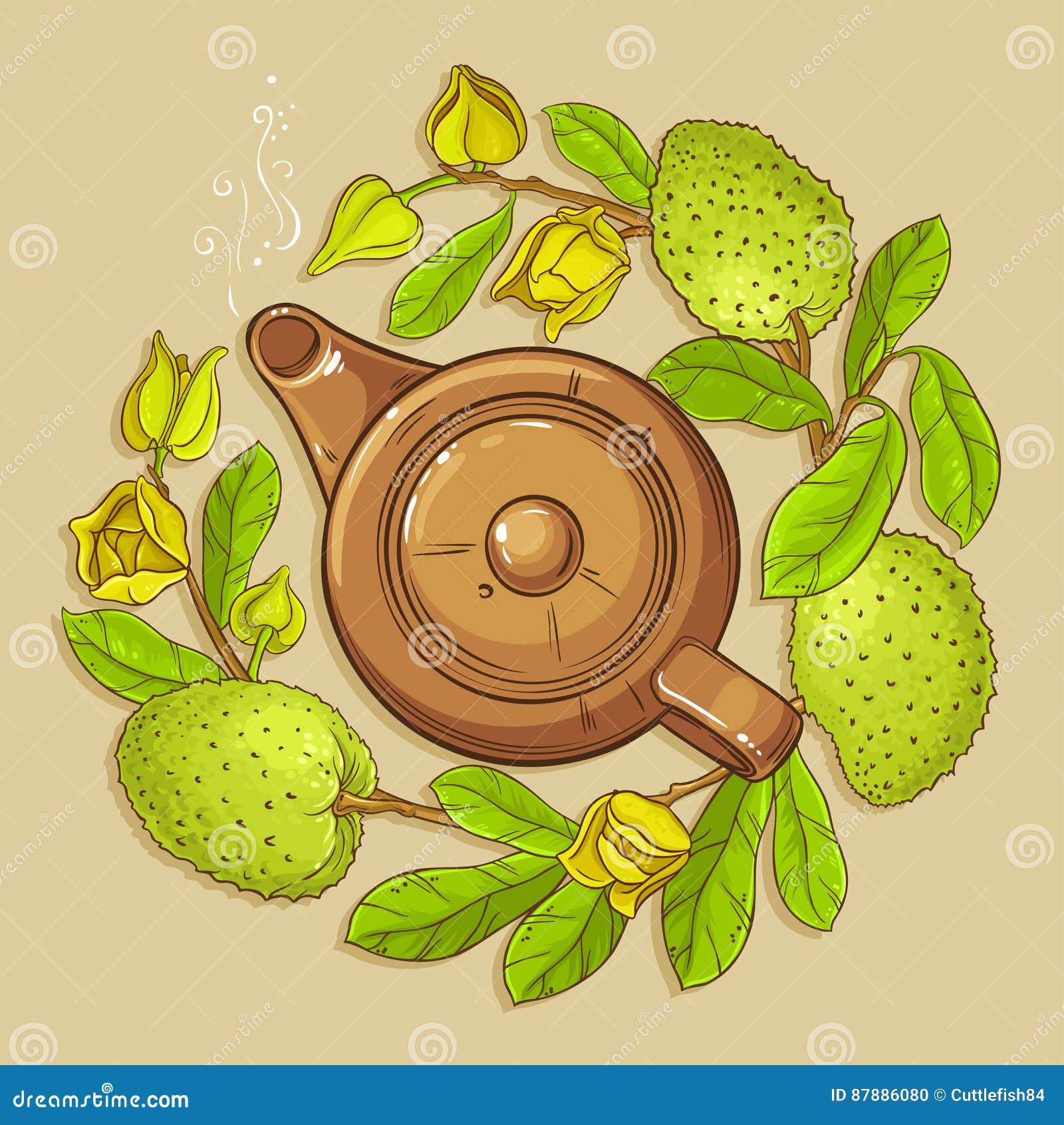 Download Soursop Tea Vector Illustration Stock Vector - Illustration of annona, cartoon: 87886080