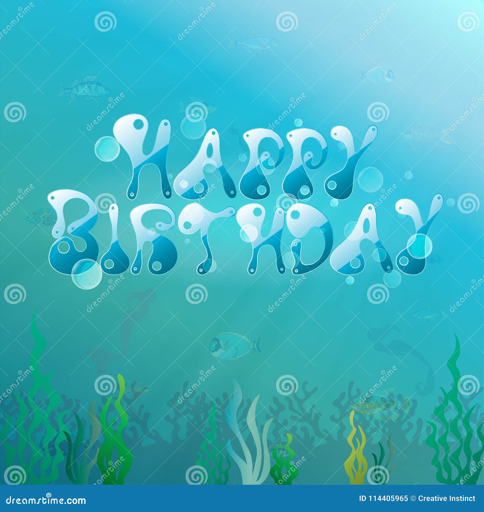 Sous Le Theme Sous Marin De Partie De Mer Joyeux Anniversaire L Invitation D Illustration De Vecteur Carde Le Fond Illustration De Vecteur Illustration Du Aquarium Concept